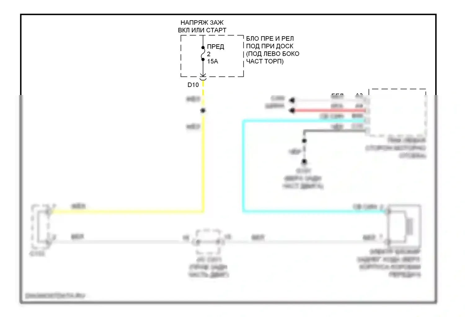 Блокировка селектора — Электросхема обратной блокировки — Электросхема обратной блокировки. Acura ILX I (2012-2015)