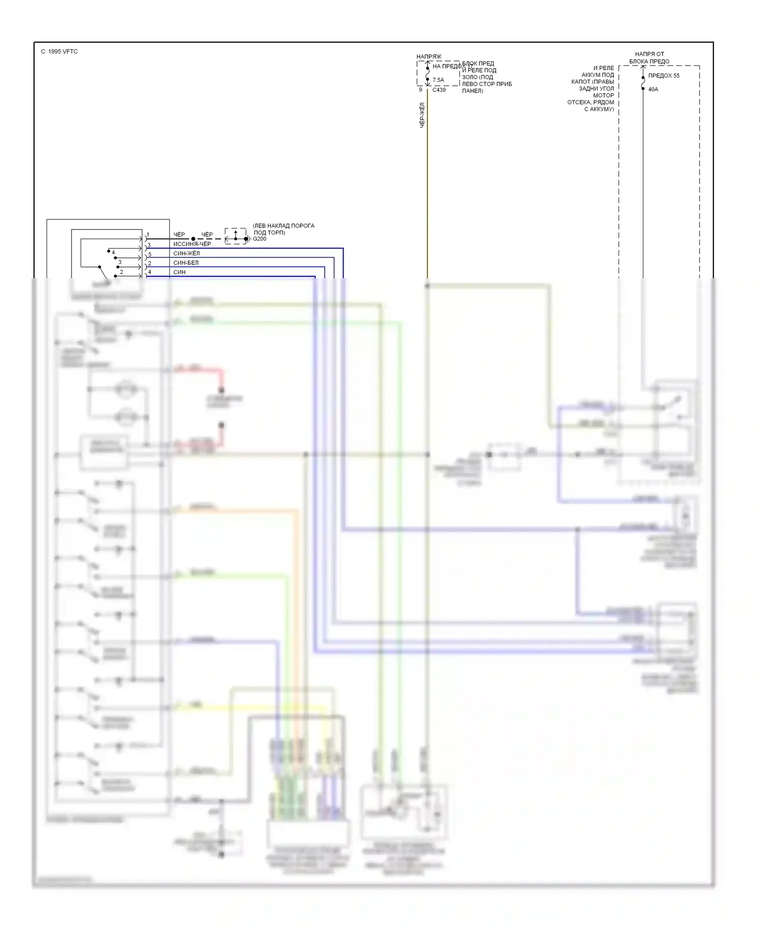 Кондиционирование воздуха — Электросхема нагревателя — Электросхема нагревателя. Acura Integra III (1993-2001)