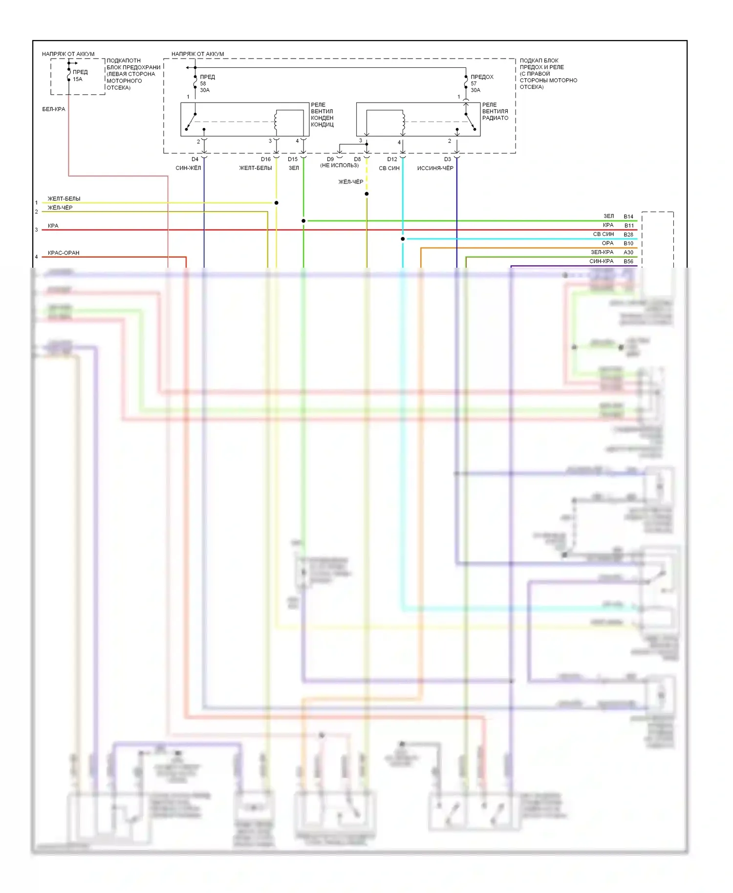 Кондиционирование воздуха — Электросхема климат контроля — Электросхема климат контроля (2 из 2). Acura MDX I (2000-2006)