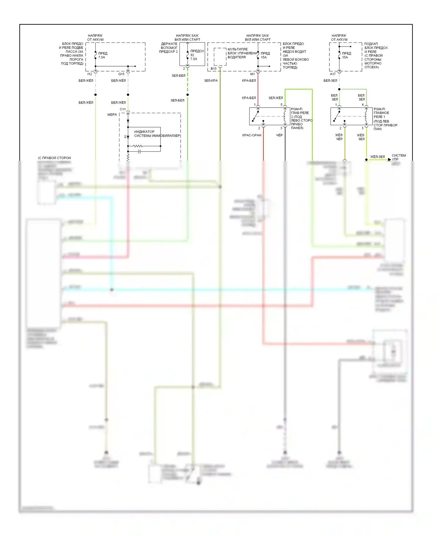 Сигнализация — Электросхема иммобилайзера — Электросхема иммобилайзера. Acura MDX I (2000-2006)