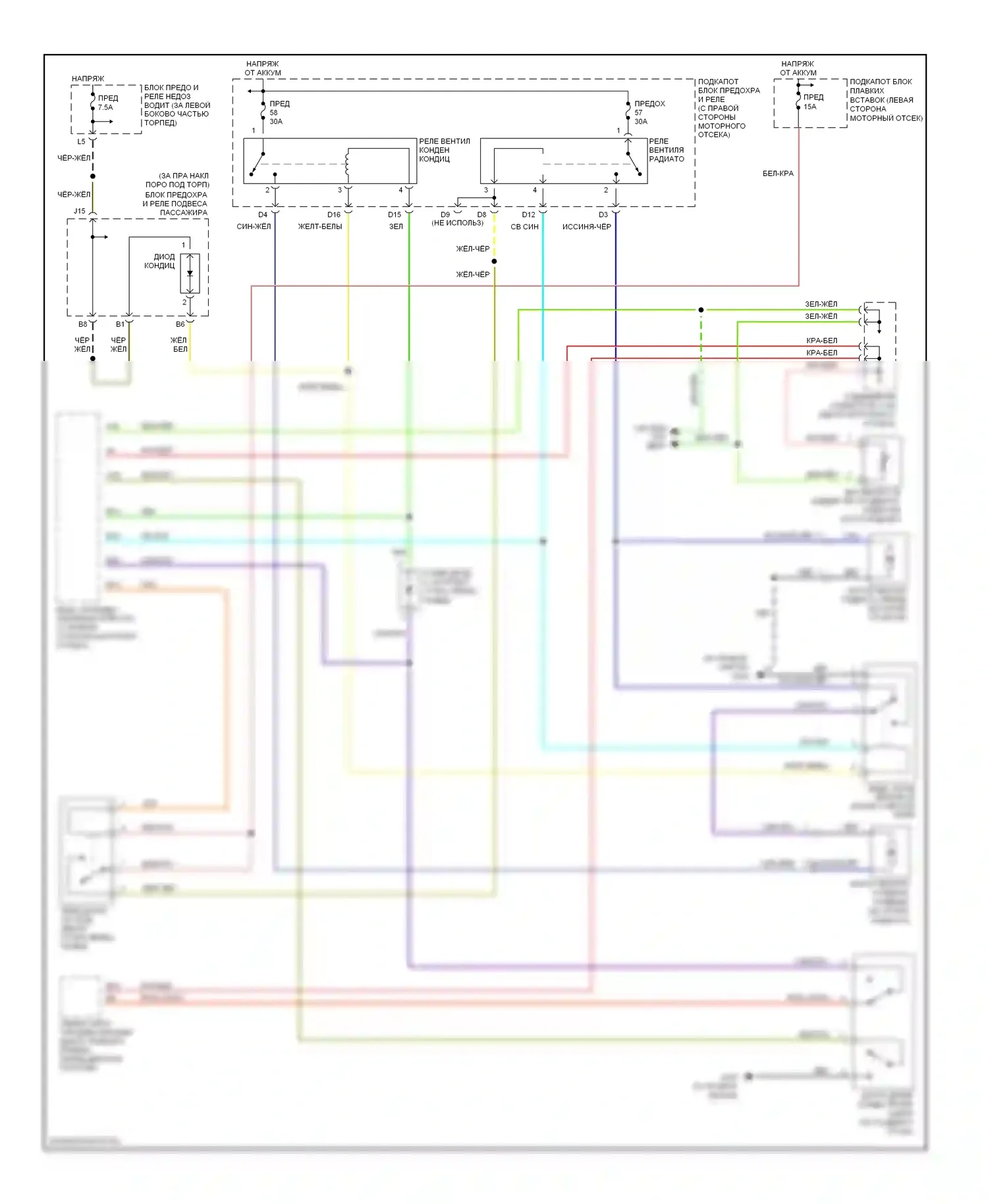 Вентилятор охлаждения — Электросхема вентилятора охлаждения — Электросхема вентилятора охлаждения. Acura MDX I (2000-2006)