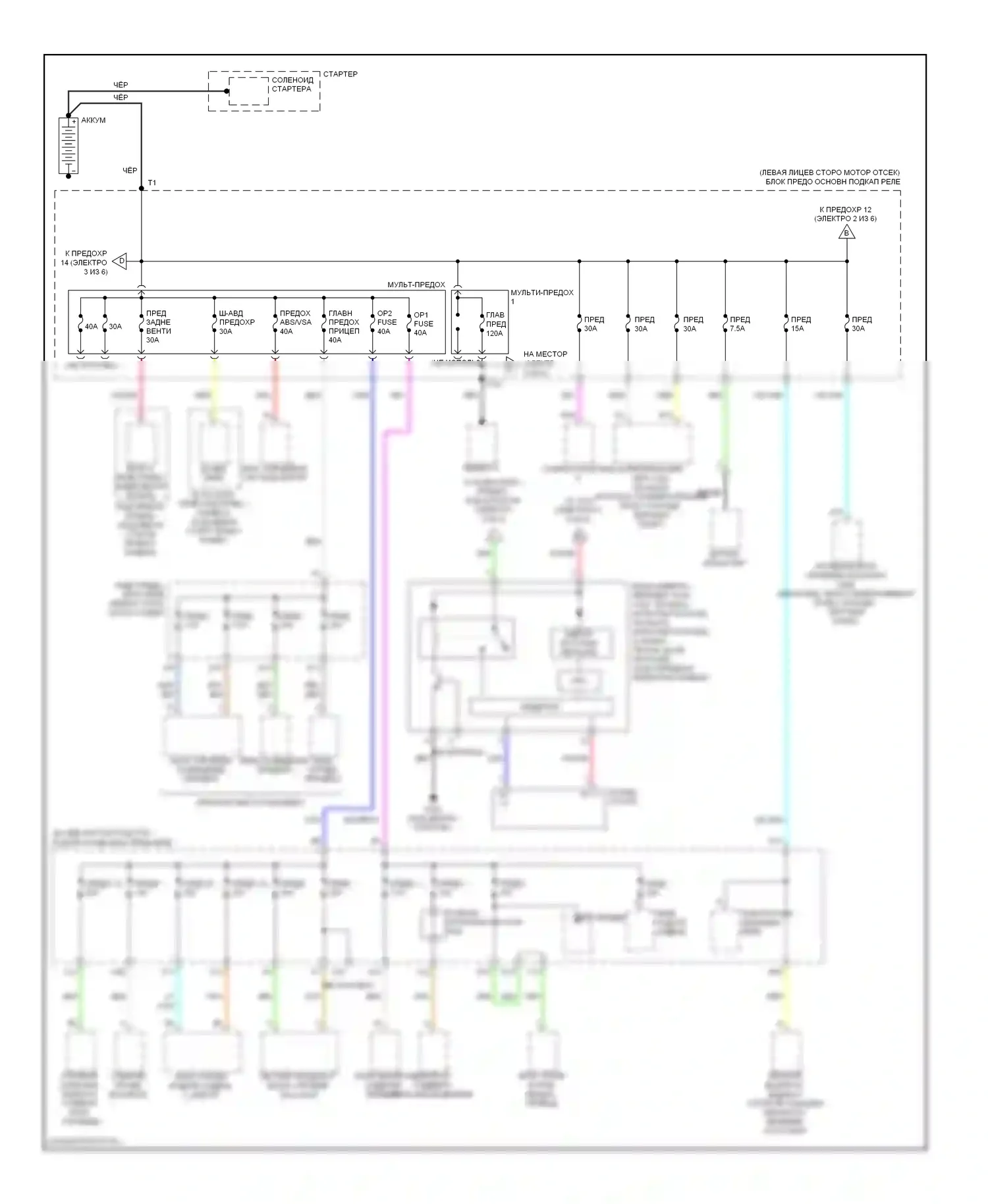Блок предохранителей и реле — Электросхема блока предохранителей реле — Электросхема блока предохранителей реле (1 из 6). Acura MDX II рестайлинг (2010-2013)