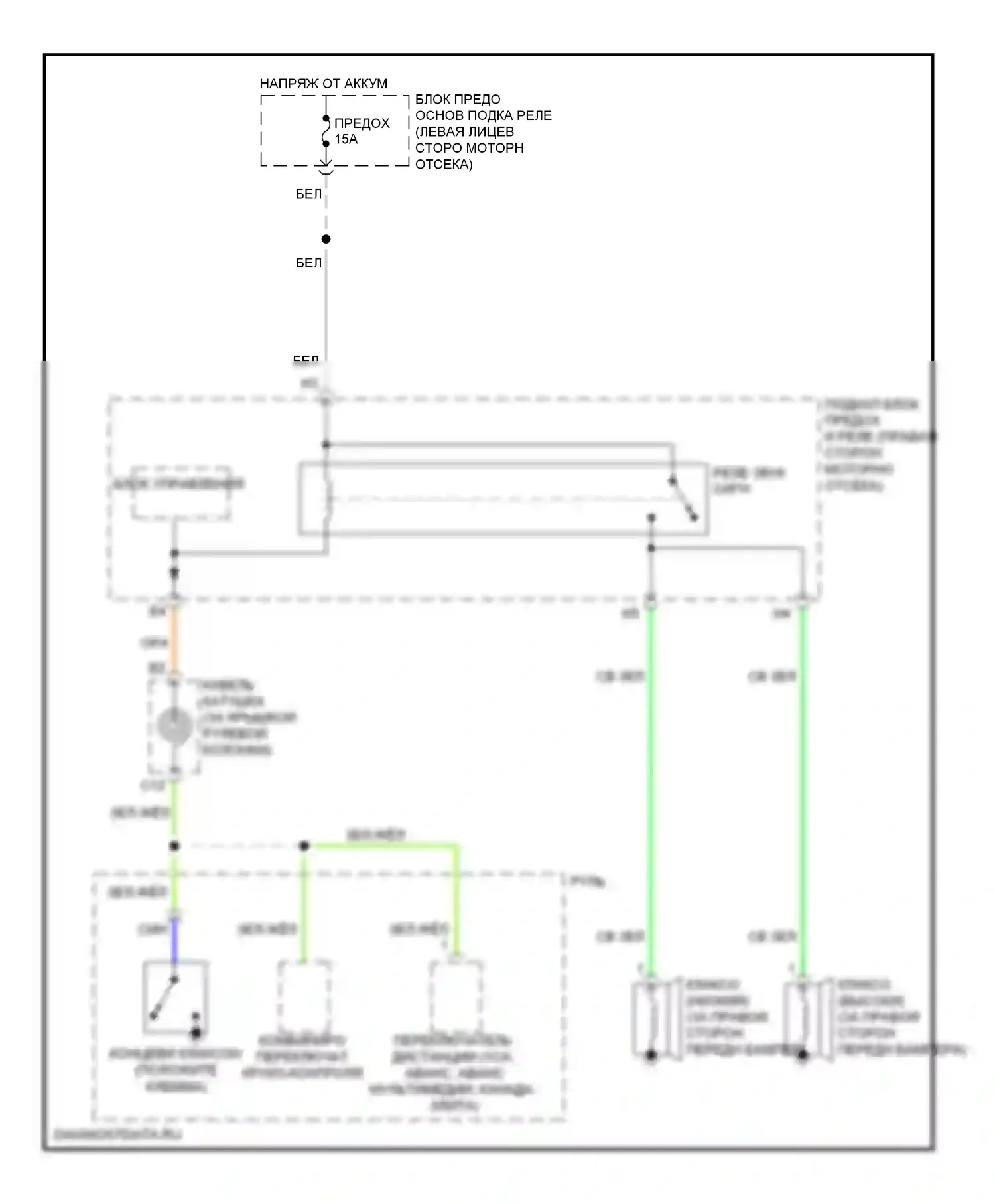 Клаксон — Электросхема клаксона — Электросхема клаксона. Acura MDX II рестайлинг (2010-2013)
