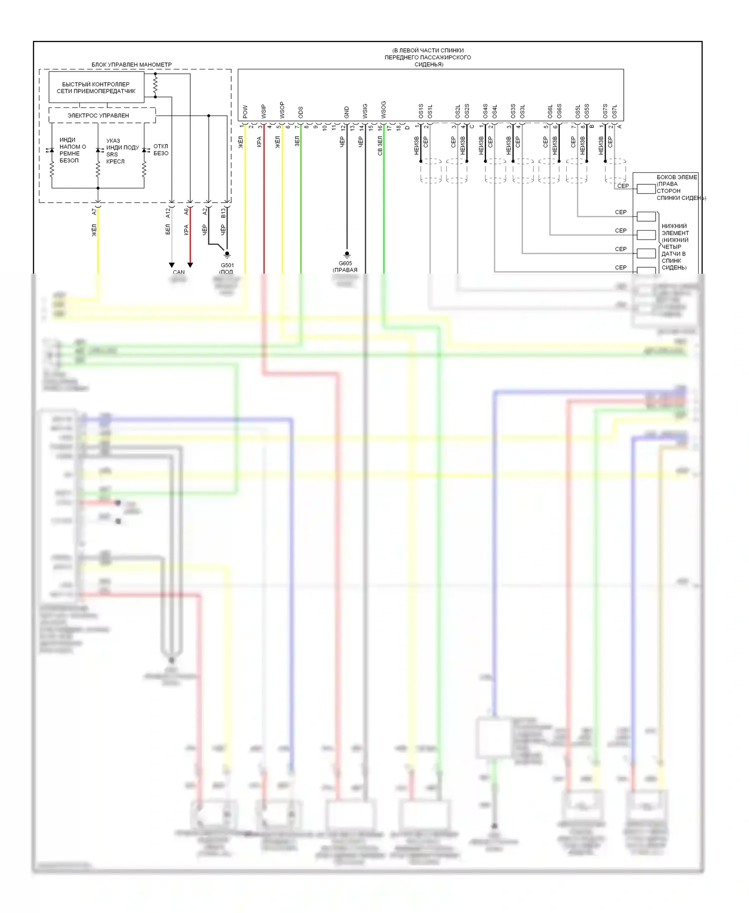 Подушки безопасности — Электросхема подушек безопасности — Электросхема подушек безопасности (2 из 3). Acura MDX II рестайлинг (2010-2013)