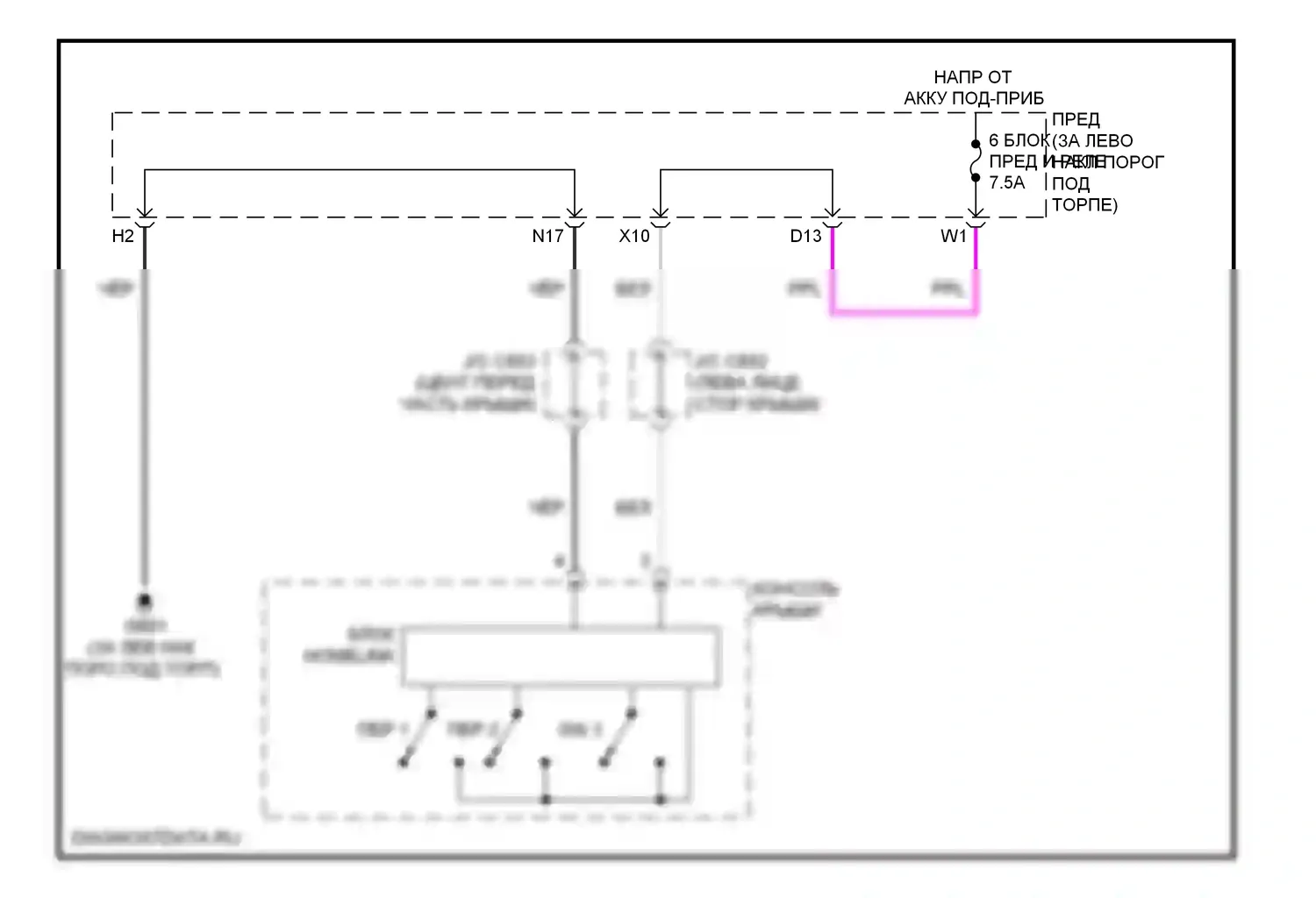 Системы помощи водителю — Электросхема дистанционного управления homelink — Электросхема дистанционного управления homelink. Acura MDX II рестайлинг (2010-2013)