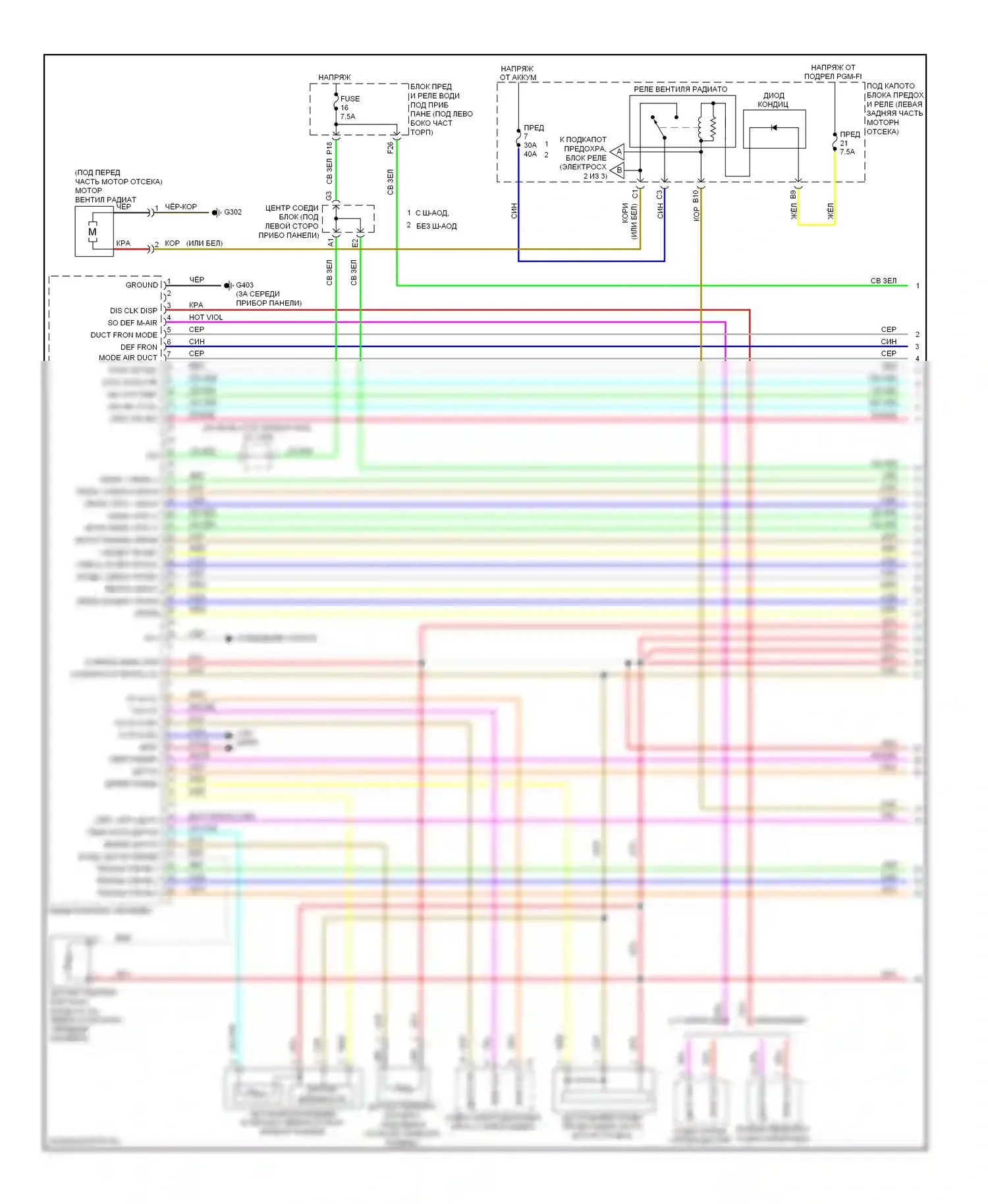 Кондиционирование воздуха — Электросхема климат контроля — Электросхема климат контроля (1 из 3). Acura TL IV (2008-2011)