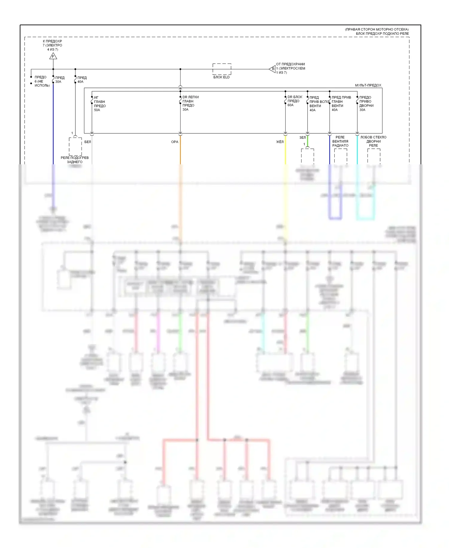 Блок предохранителей и реле — Электросхема блока предохранителей реле, без бесключевого доступа — Электросхема блока предохранителей реле, без бесключевого доступа (3 из 7). Acura ZDX I (2009-2013)