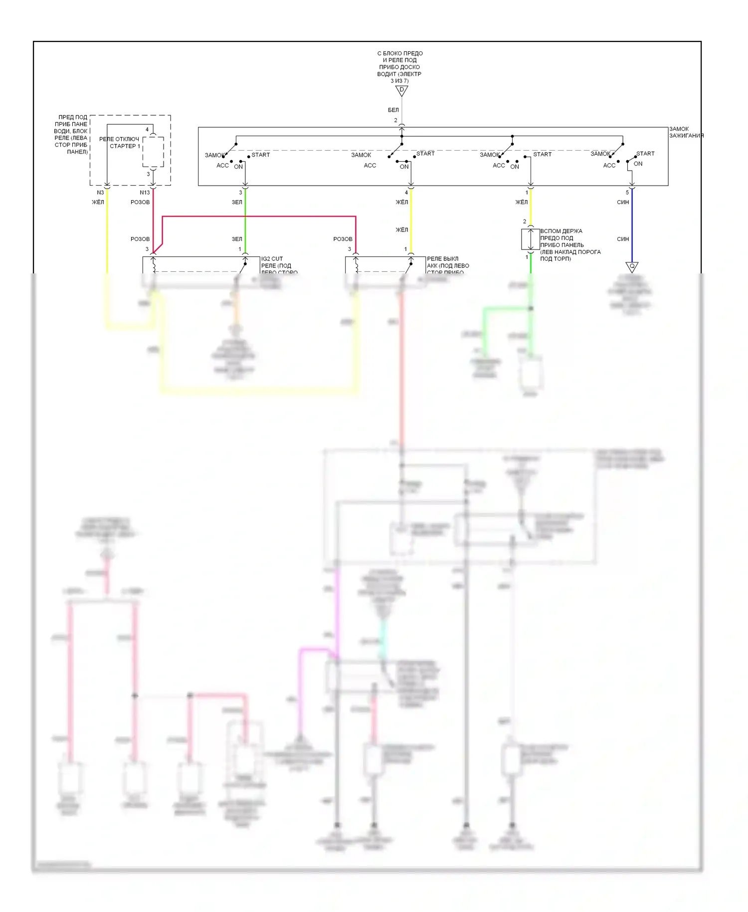 Блок предохранителей и реле — Электросхема блока предохранителей реле, без бесключевого доступа — Электросхема блока предохранителей реле, без бесключевого доступа (6 из 7). Acura ZDX I (2009-2013)