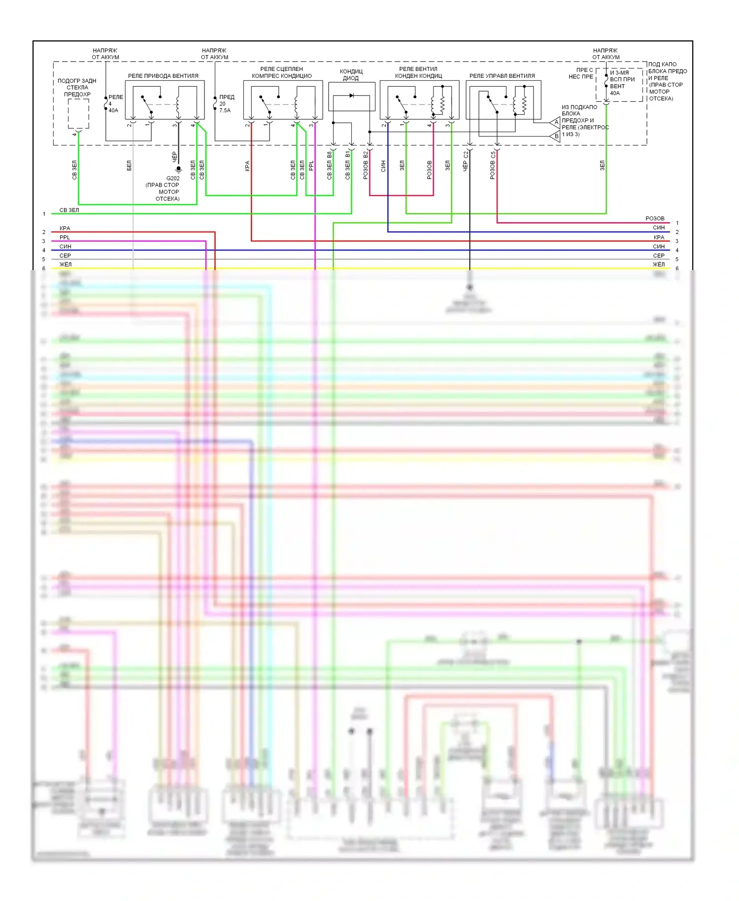 Кондиционирование воздуха — Электросхема кондиционера — Электросхема кондиционера (2 из 3). Acura ZDX I (2009-2013)
