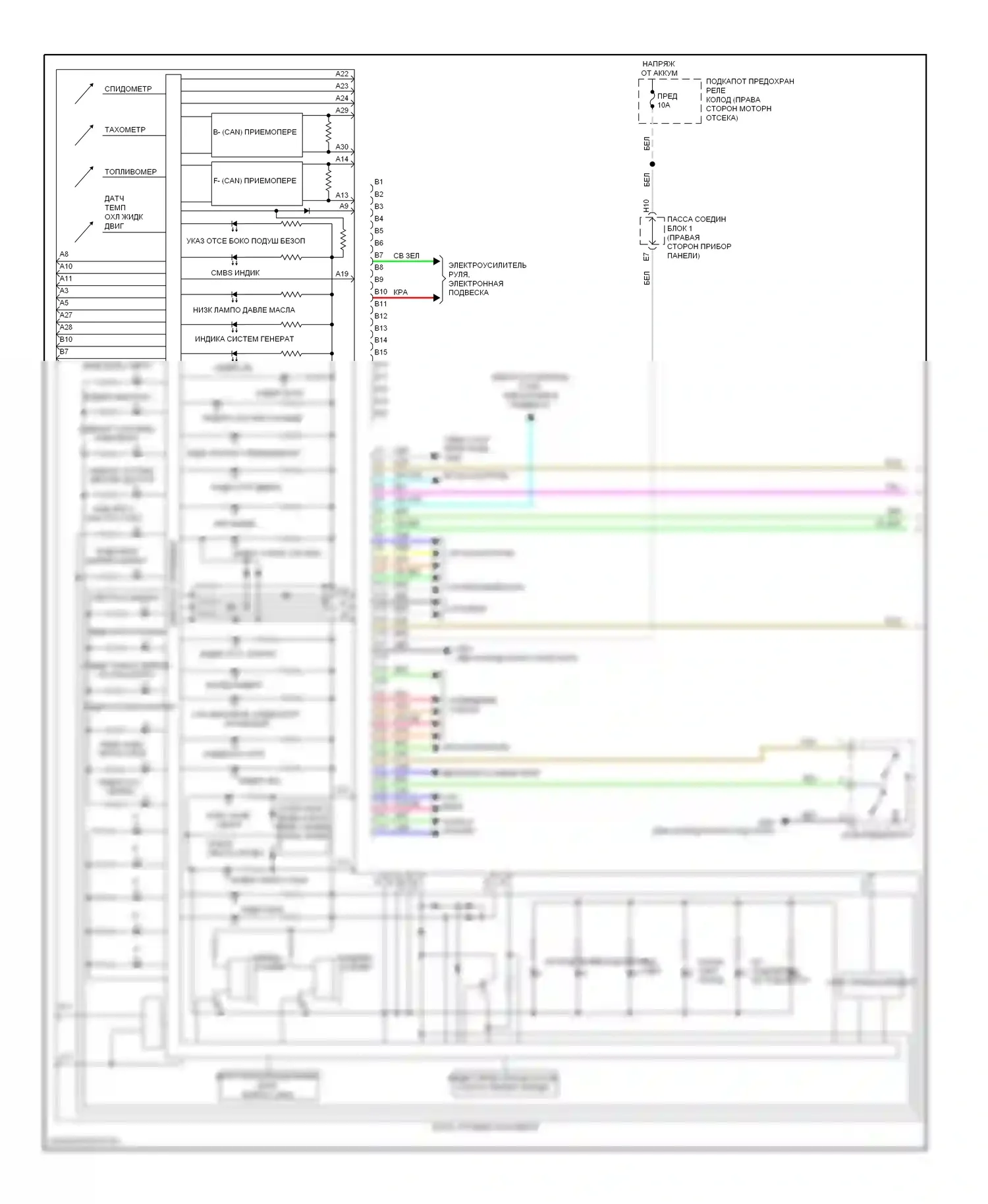 Приборная панель — Электросхема приборной панели — Электросхема приборной панели (1 из 2). Acura ZDX I (2009-2013)
