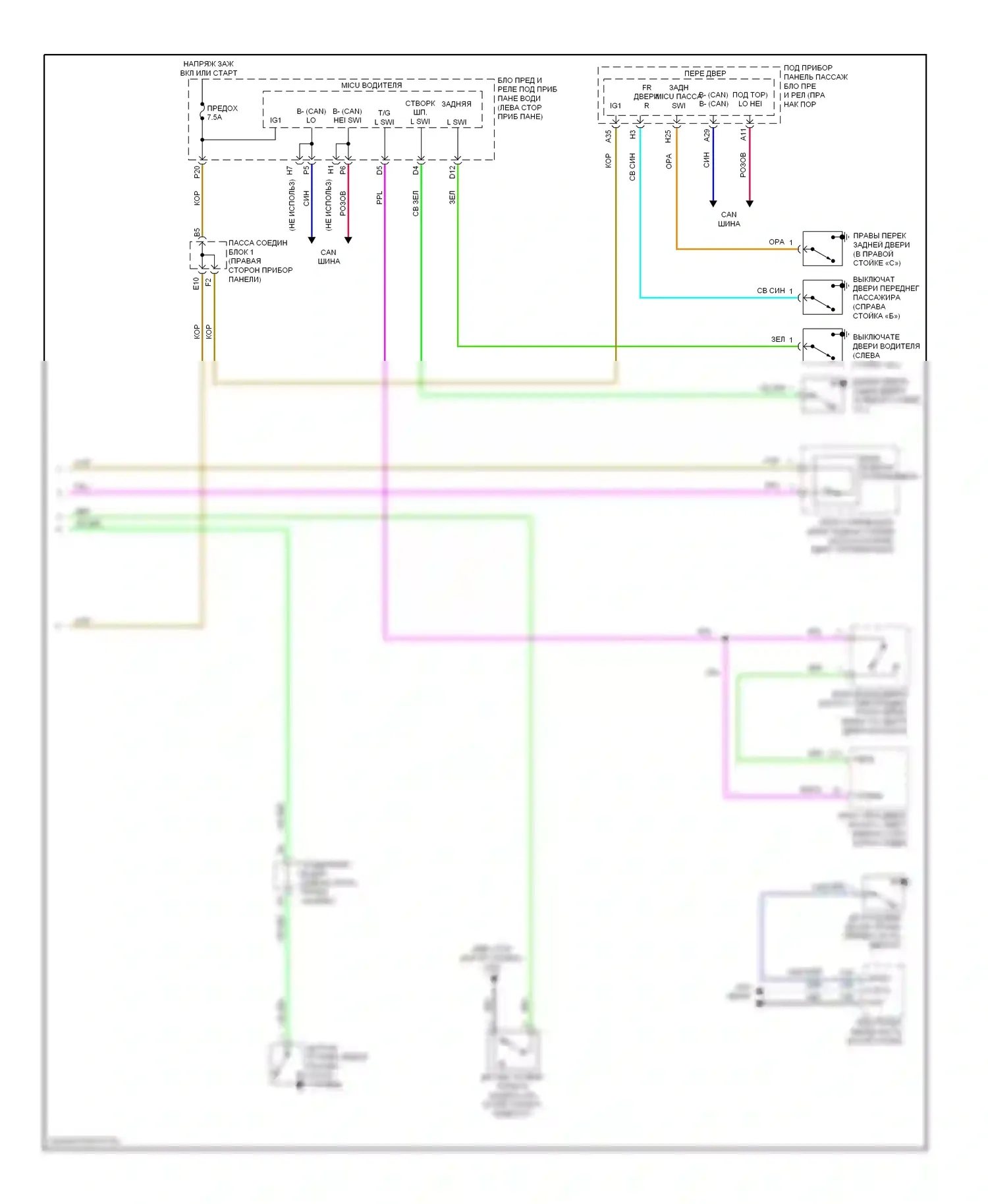 Приборная панель — Электросхема приборной панели — Электросхема приборной панели (2 из 2). Acura ZDX I (2009-2013)
