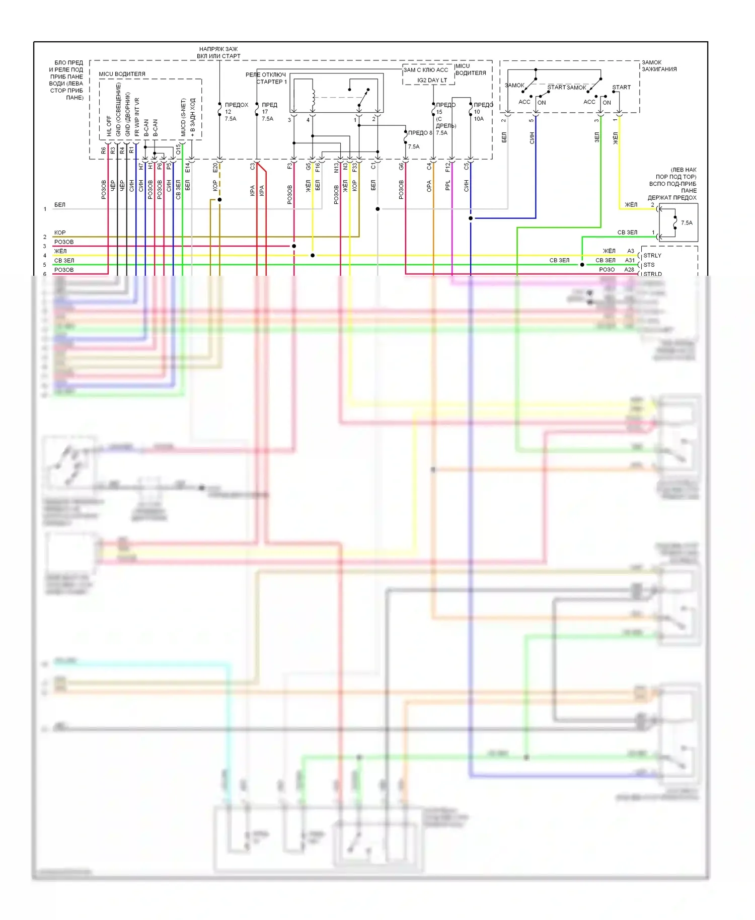 Стартер/генератор — Электросхема удаленного стартера, без бесключевого доступа — Электросхема удаленного стартера, без бесключевого доступа (2 из 2). Acura ZDX I (2009-2013)