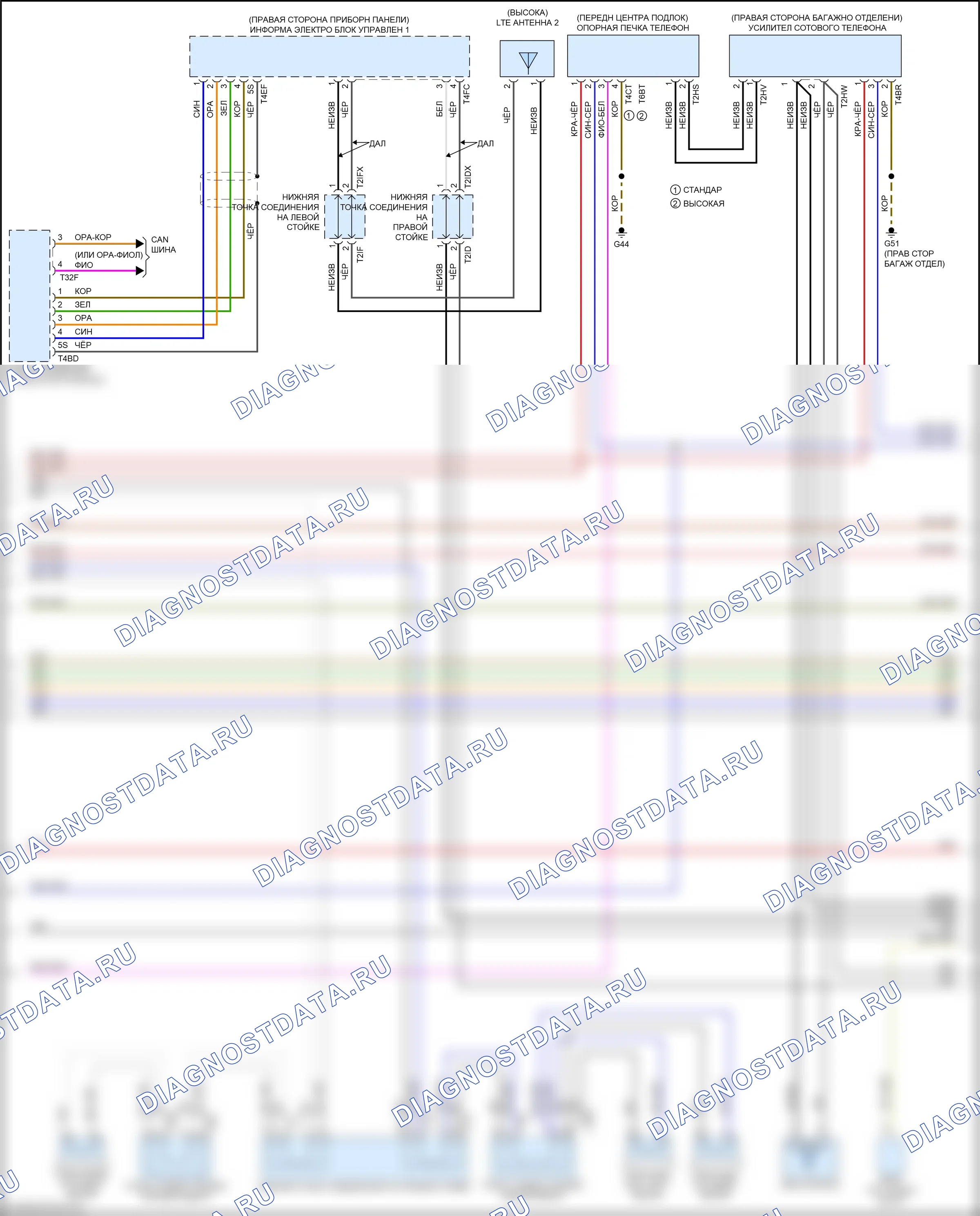 Системы помощи водителю — Электросхема навигации — Электросхема навигации (2 из 4). Audi A4 Allroad Quattro B9 (2016-2020)
