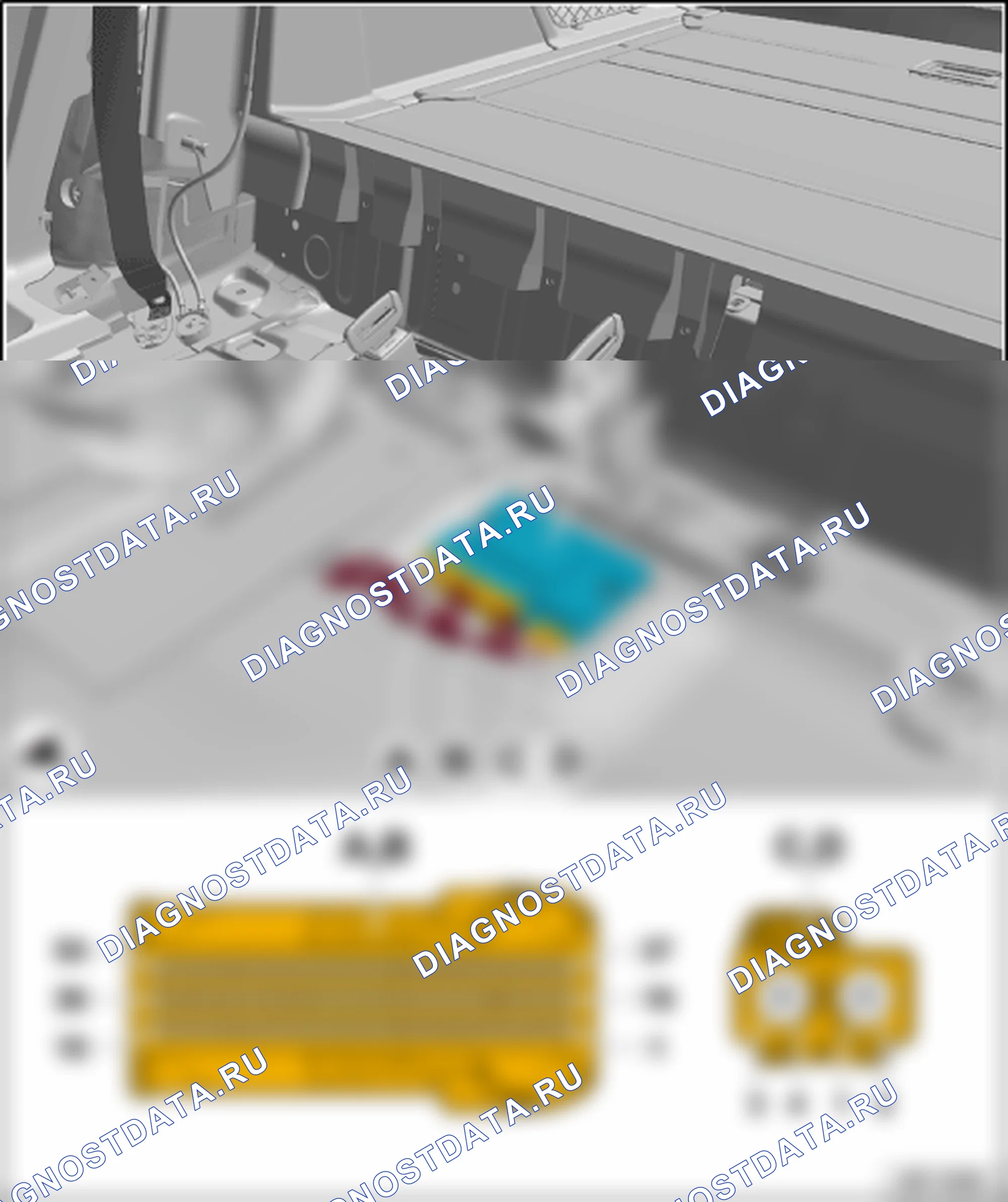 Блоки управления (расположение) — Расположение блоков управления — Рядом с задним сиденьем. — Расположение блоков управления — Рядом с задним сиденьем.. Audi Q5 II (2016-2020)