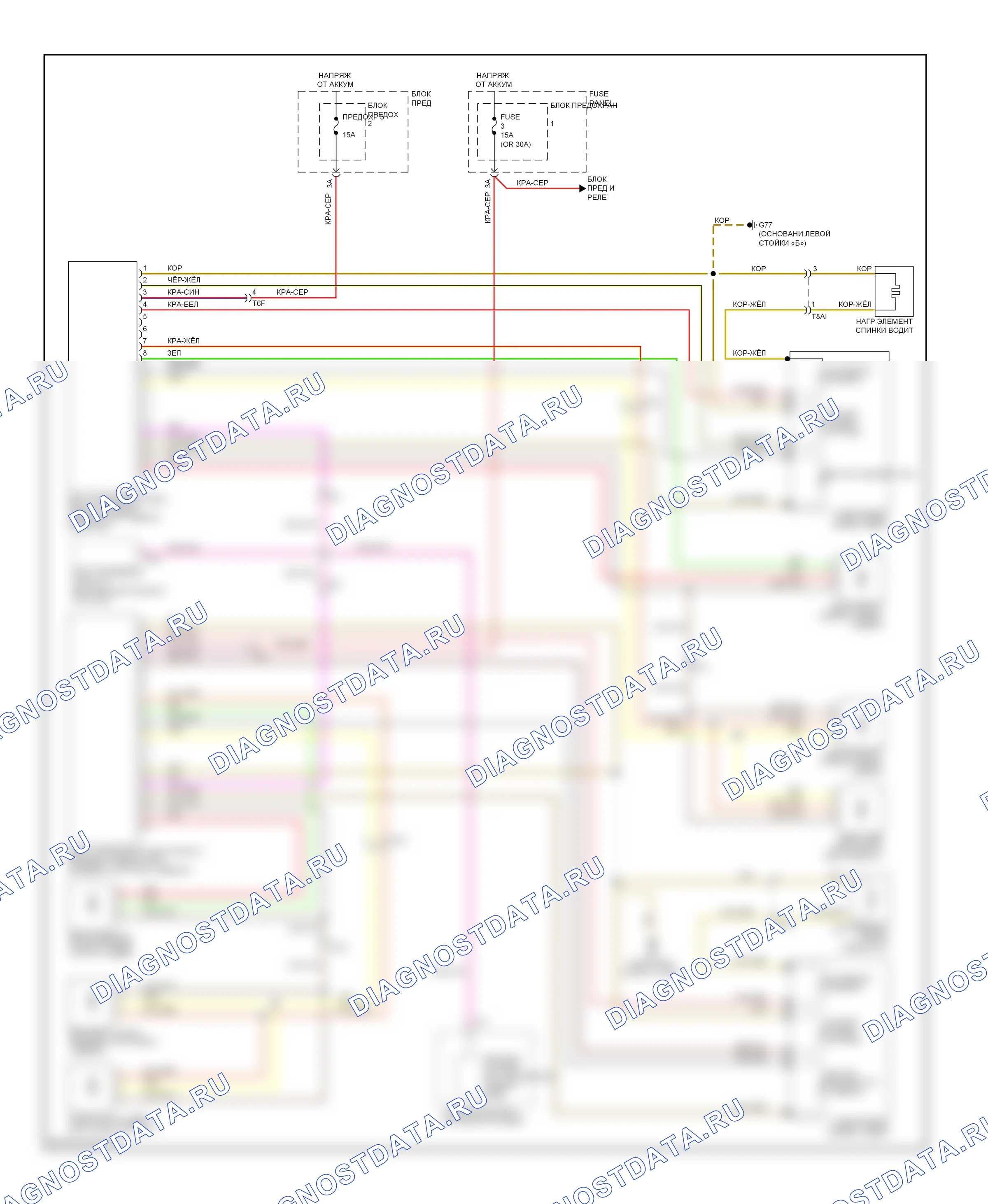 Сиденья — Электросхема передних обогреваемых сидений, с вентиляцией — Электросхема передних обогреваемых сидений, с вентиляцией. Audi Q7 4L рестайлинг (2009-2015)