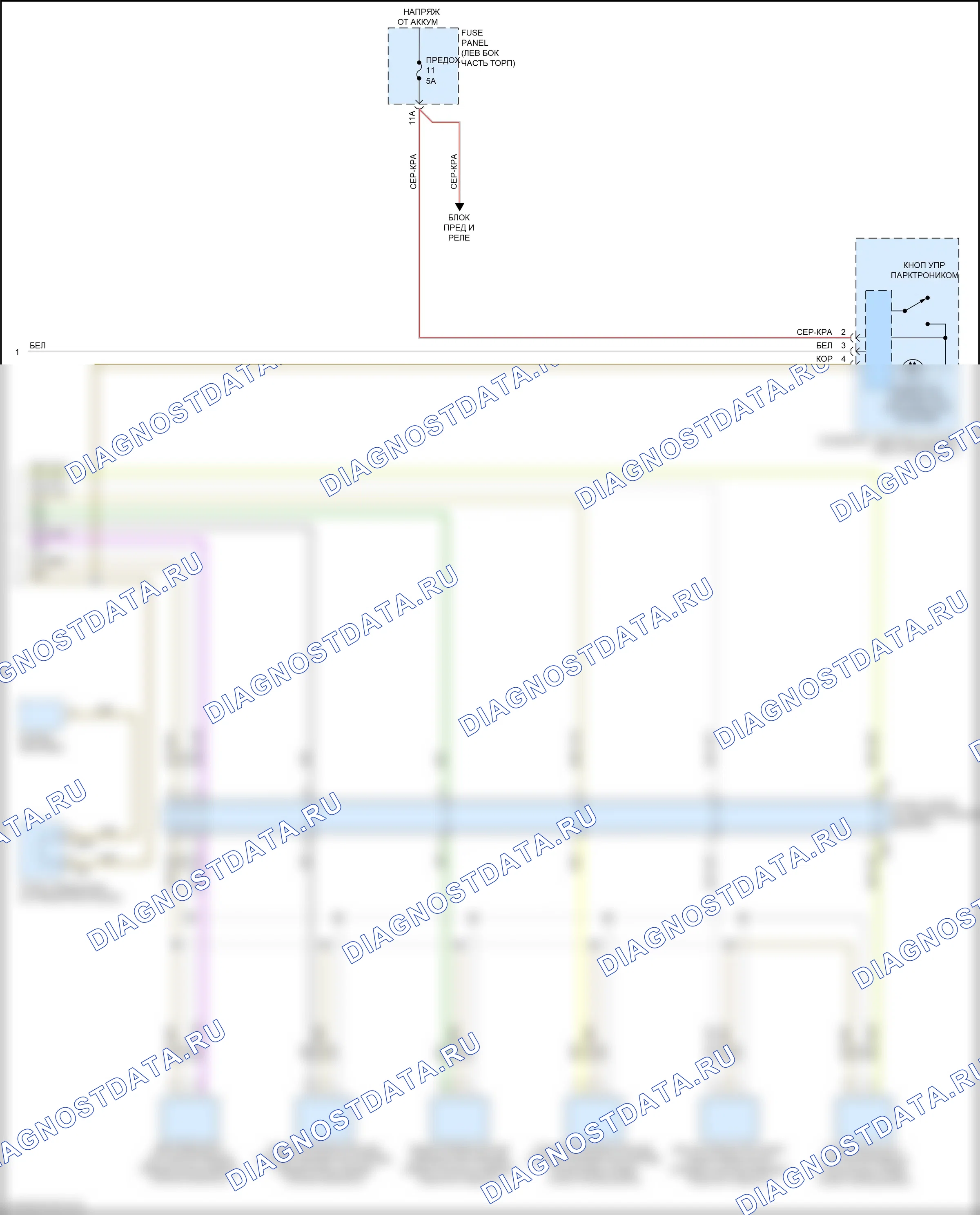 Системы помощи водителю — Электросхема парктроника, с параллельной парковкой — Электросхема парктроника, с параллельной парковкой (2 из 2). Audi S5 II рестайлинг (2019-2024)