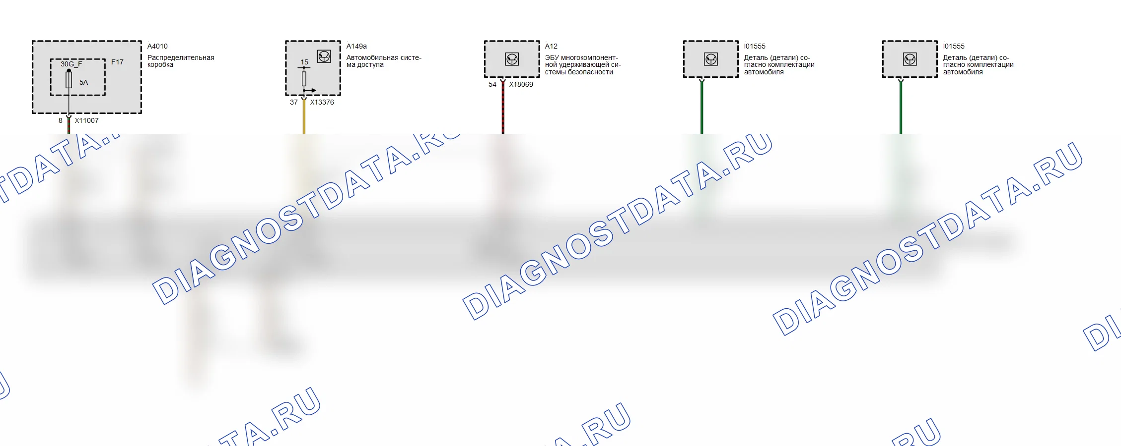Аудио, видео, телефон, система навигации (сеть MOST) — Питание Telematic Control Unit (TCU) (USA_ЛР начиная с 2007_03) — Питание Telematic Control Unit (TCU) (USA_ЛР начиная с 2007_03). BMW 1 серия E81/E82/E87/E88 рестайлинг (2007-2011)