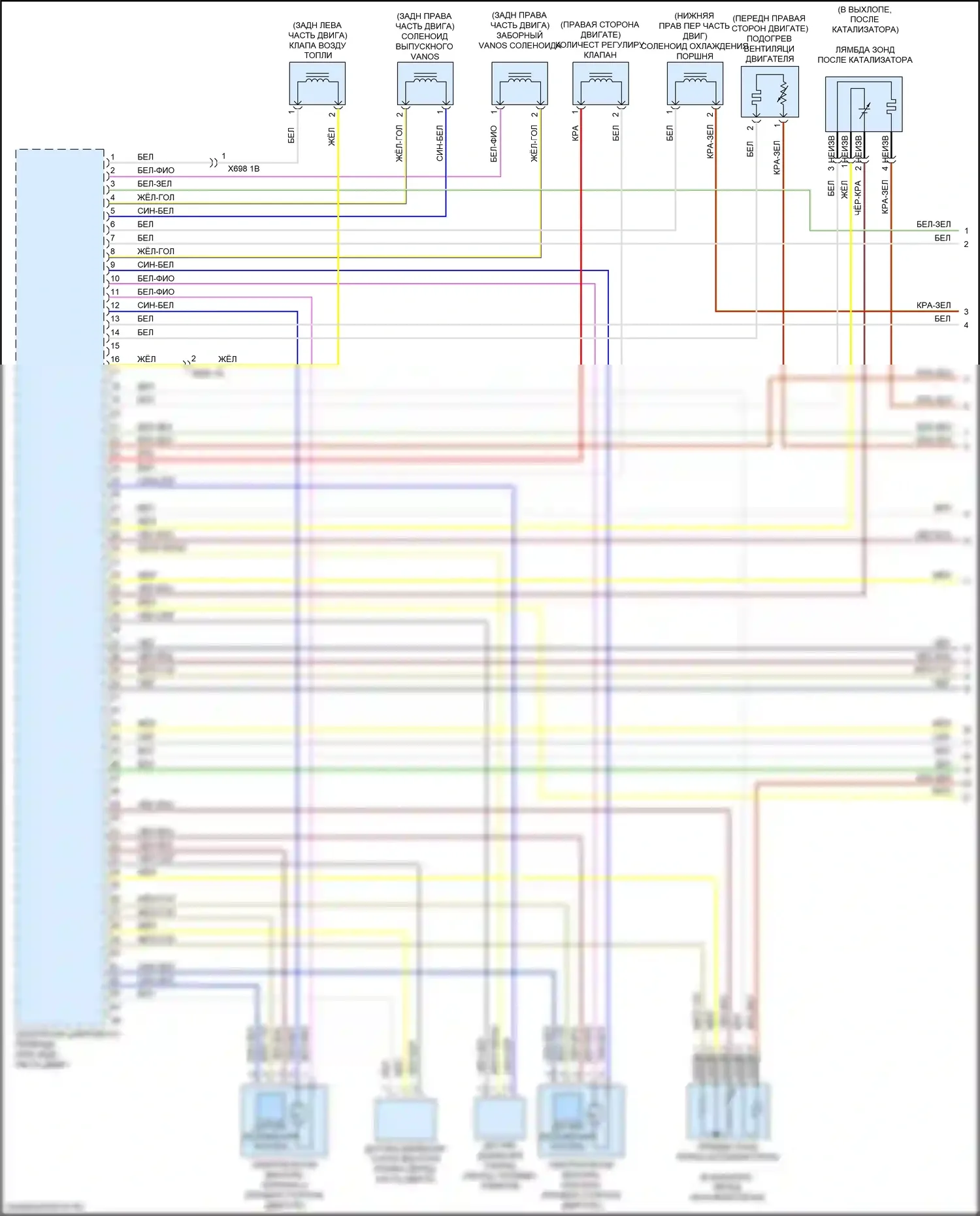 Двигатель — Электросхема двигателя 3,0л турбо — Электросхема двигателя 3,0л турбо (1 из 7). BMW M3 G80 (2020-2024)