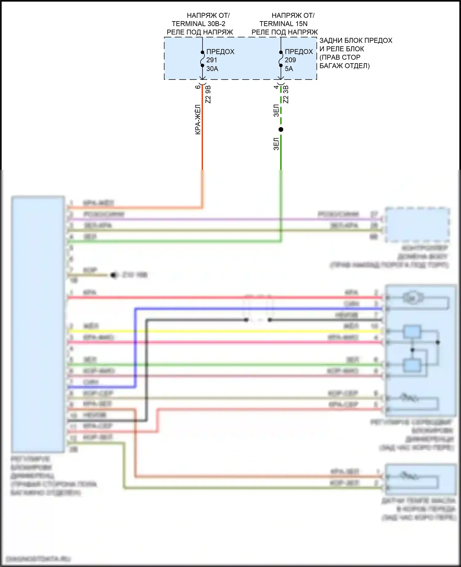 Коробка передач — Электросхема заднего моста — Электросхема заднего моста. BMW M3 G80 (2020-2024)