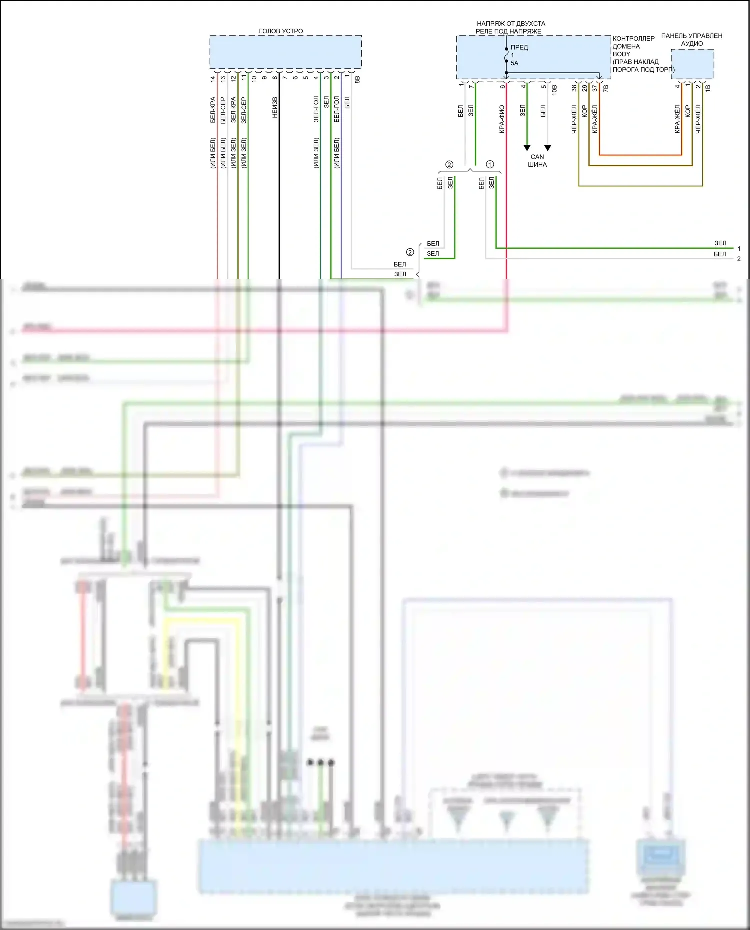 Магнитола — Электросхема аудиоблока приемника, базовая — Электросхема аудиоблока приемника, базовая (3 из 6). BMW M3 G80 (2020-2024)