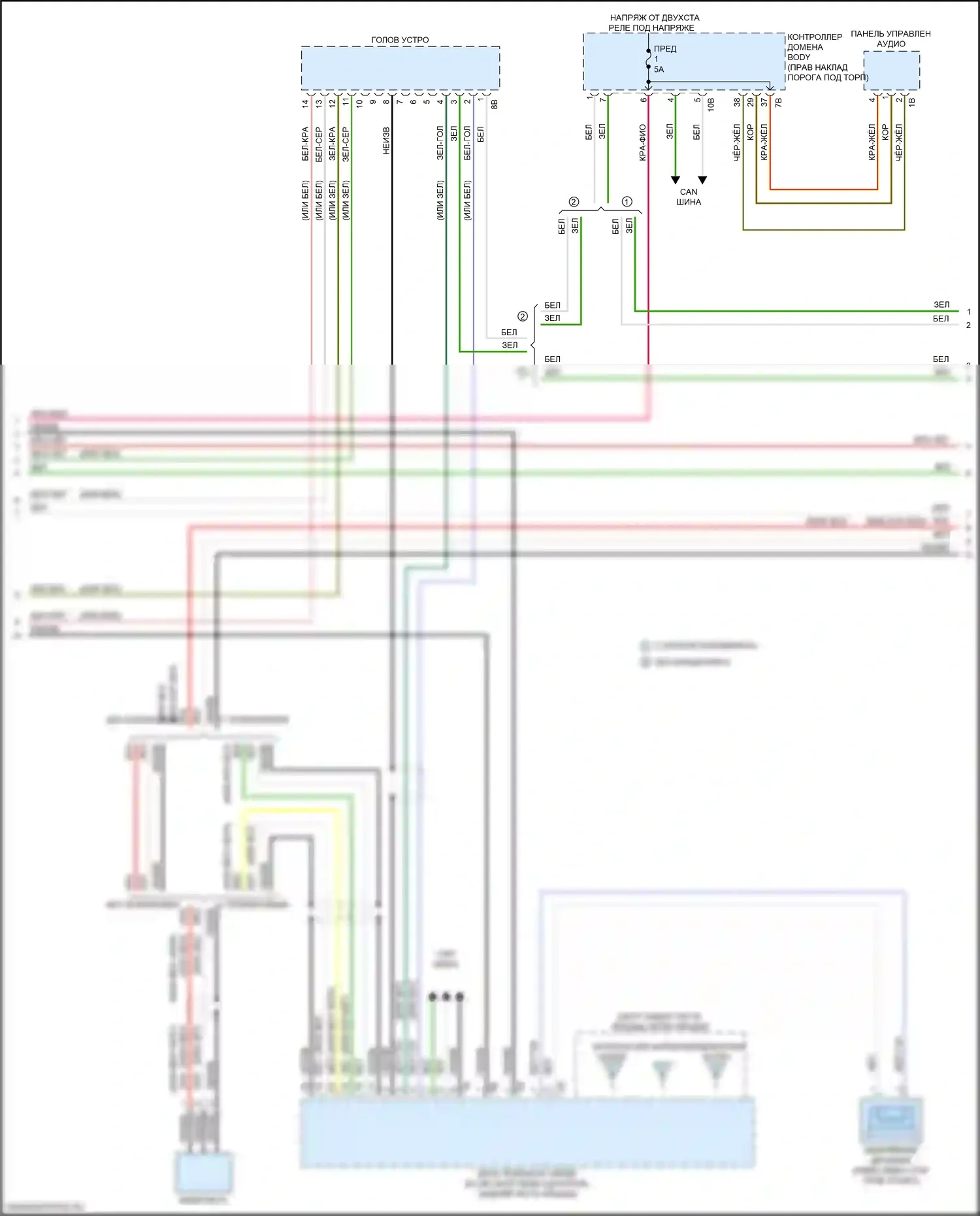 Магнитола — Электросхема аудиоблока приемника, высокий уровень — Электросхема аудиоблока приемника, высокий уровень (3 из 6). BMW M3 G80 (2020-2024)
