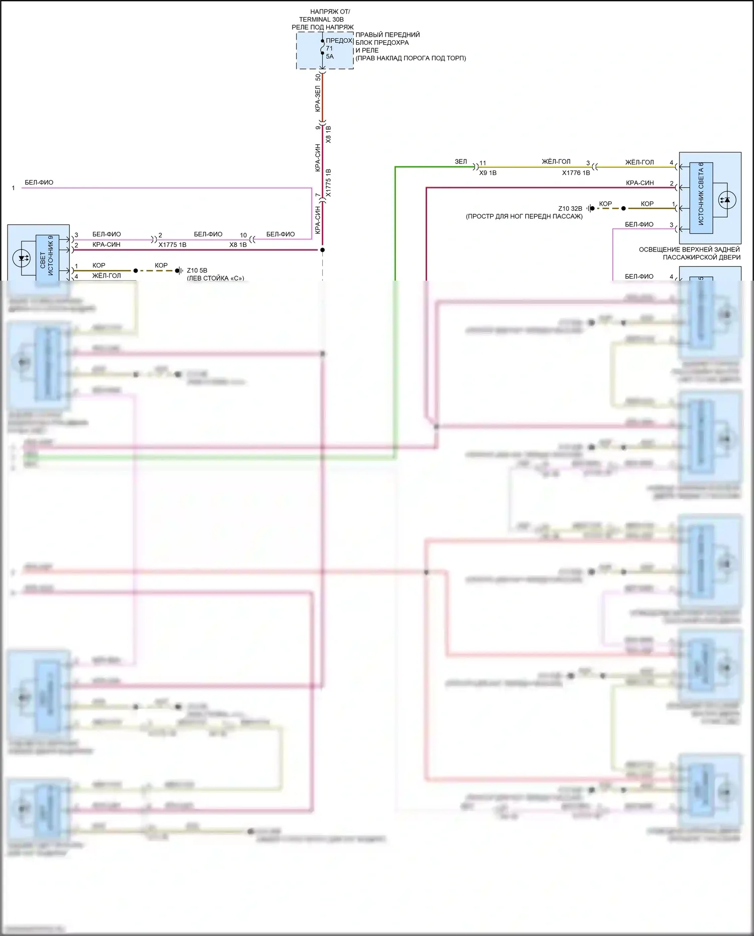 Освещение салона — Электросхема освещения салона — Электросхема освещения салона (4 из 4). BMW M3 G80 (2020-2024)
