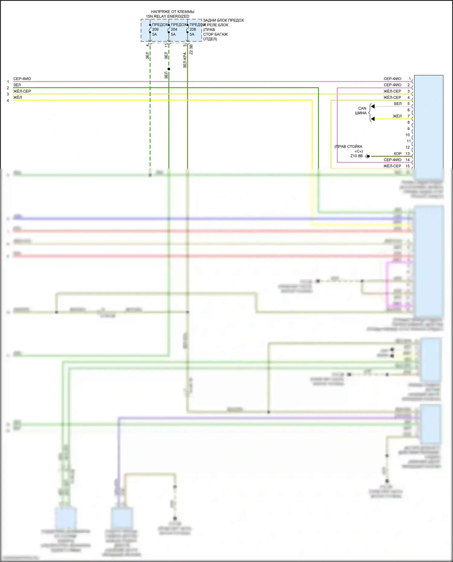 Системы помощи водителю — Электросхема мониторинга в слепой зоне — Электросхема мониторинга в слепой зоне (2 из 2). BMW M3 G80 (2020-2024)