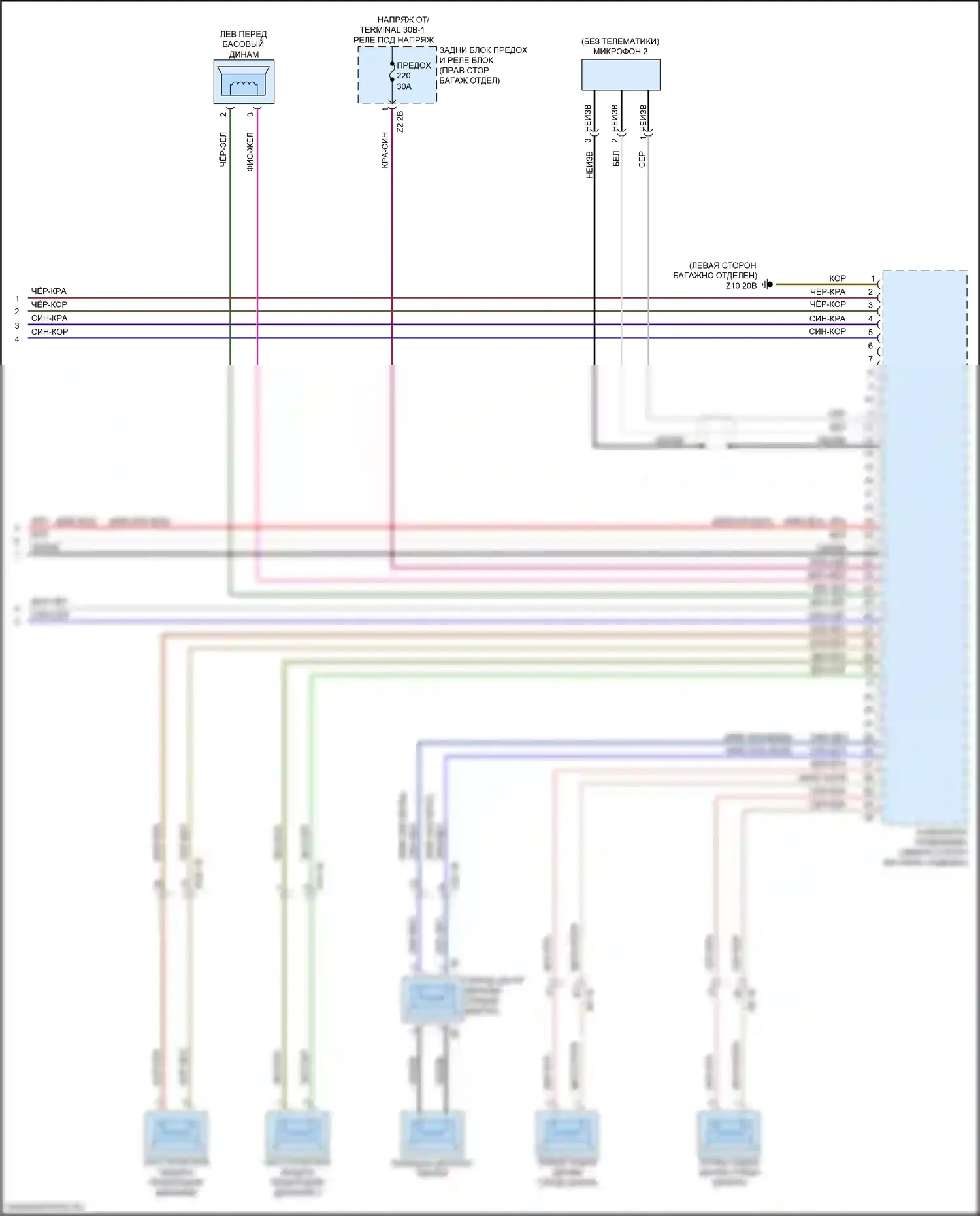 Системы помощи водителю — Электросхема навигационной проводки, средний уровень с аудиоблоком приемника — Электросхема навигационной проводки, средний уровень с аудиоблоком приемника (6 из 6). BMW M3 G80 (2020-2024)