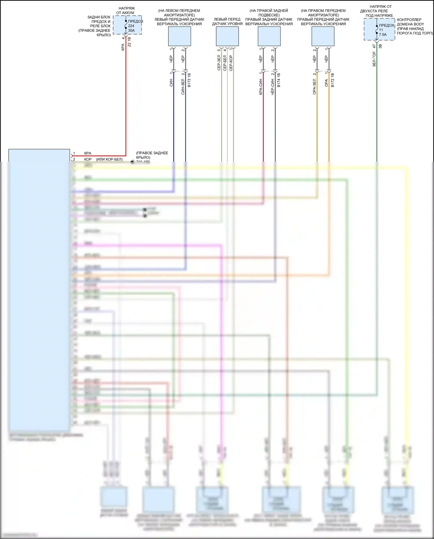 Электронная подвеска — Электросхема подвески динамического привода — Электросхема подвески динамического привода. BMW X4 M F98 рестайлинг (2021-2024)