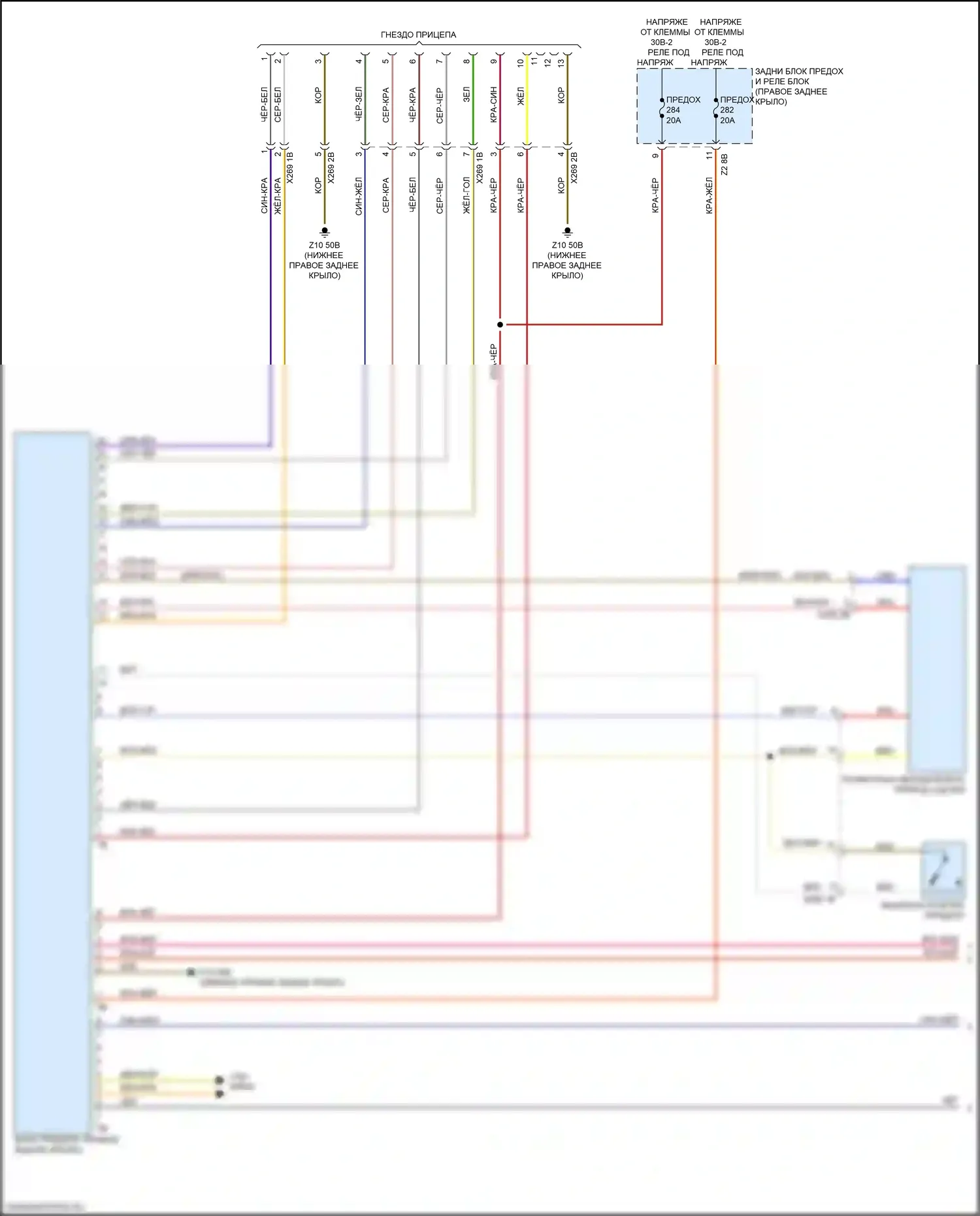 Фары и фонари — Электросхема буксировки прицепа — Электросхема буксировки прицепа (1 из 2). BMW X4 M F98 рестайлинг (2021-2024)