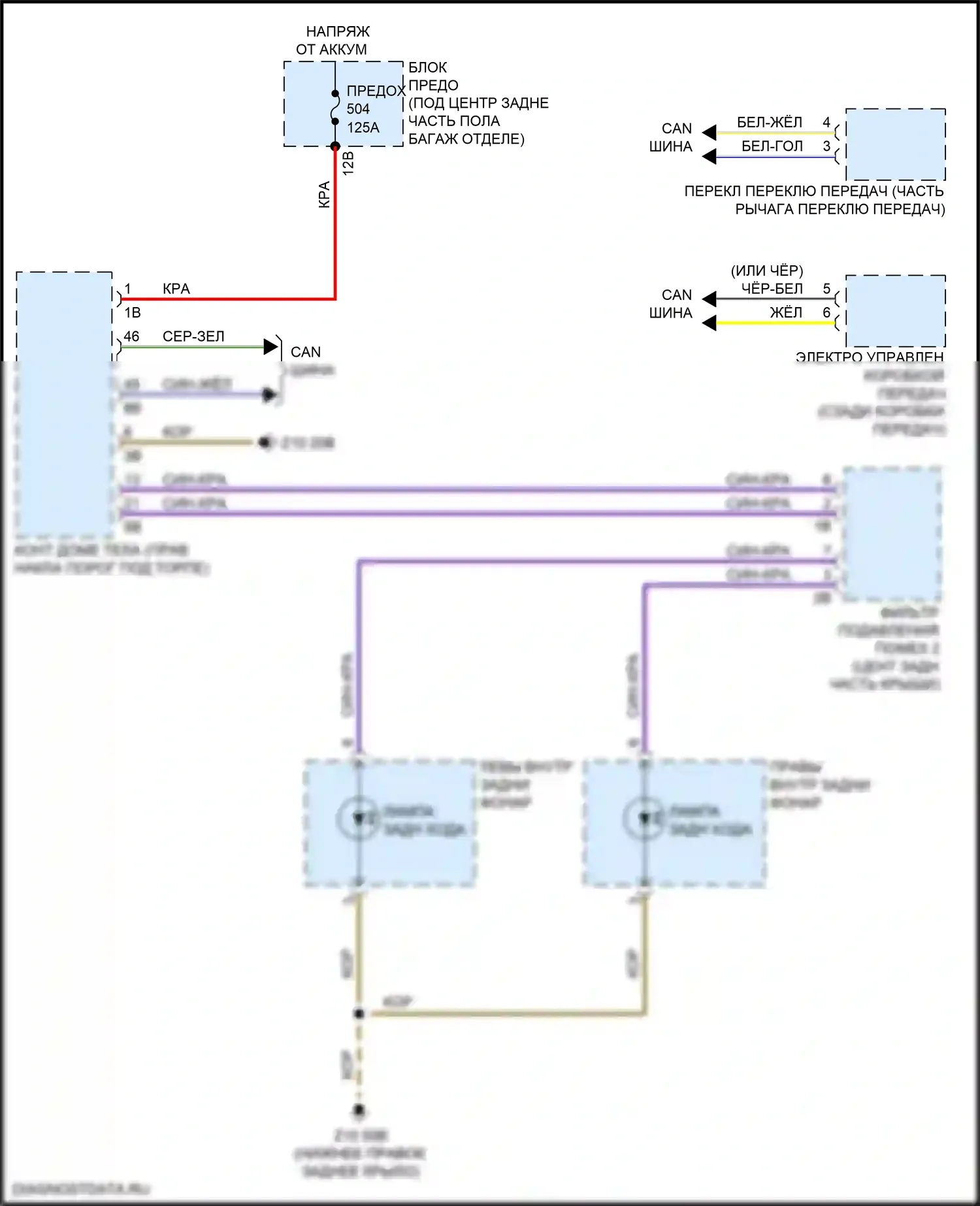 Фары и фонари — Электросхема фонарей заднего хода — Электросхема фонарей заднего хода. BMW X4 M F98 рестайлинг (2021-2024)