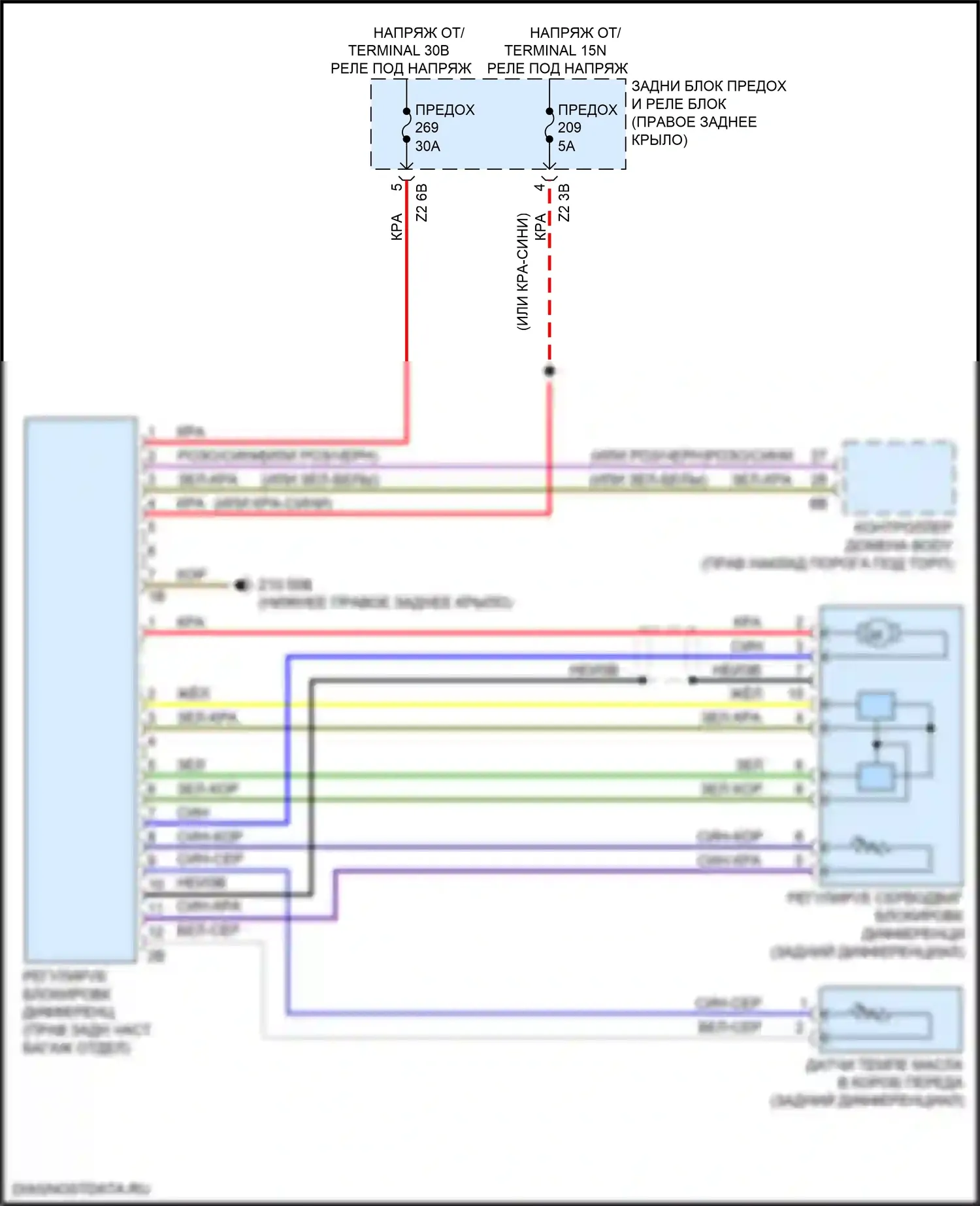 Коробка передач — Электросхема заднего моста — Электросхема заднего моста. BMW X4 M F98 рестайлинг (2021-2024)