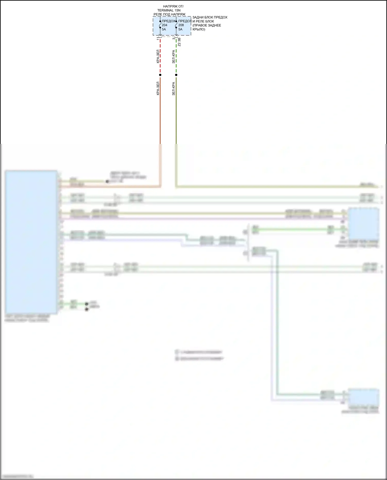 Системы помощи водителю — Электросхема контроля в слепой зоне с передним и задним радарными датчиками — Электросхема контроля в слепой зоне с передним и задним радарными датчиками (1 из 2). BMW X4 M F98 рестайлинг (2021-2024)