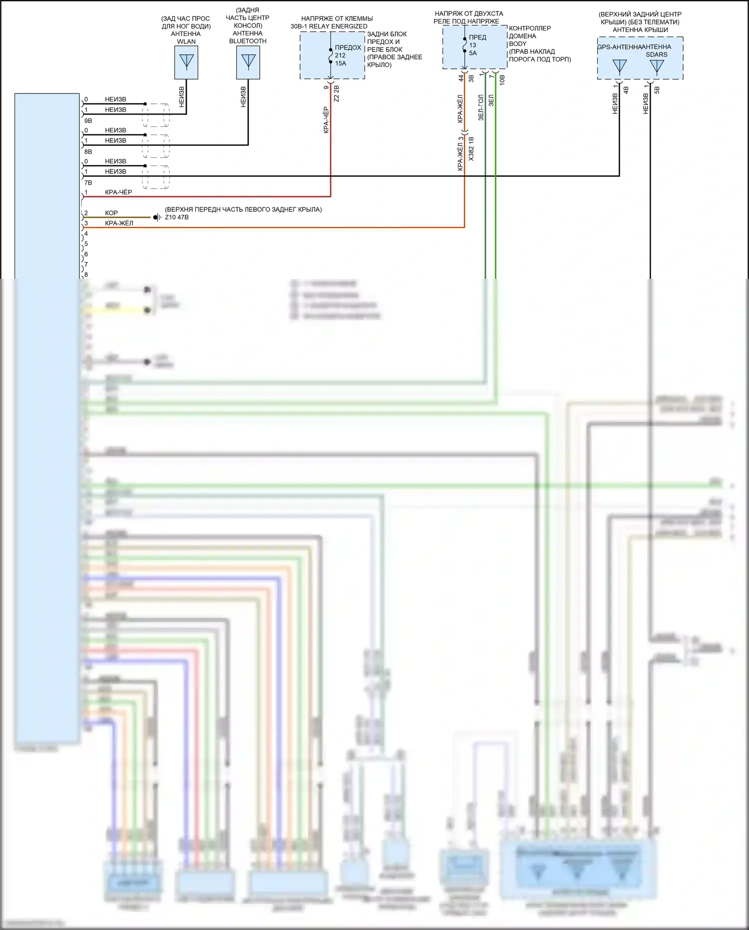 Системы помощи водителю — Электросхема навигации, база с аудиоблоком приемника — Электросхема навигации, база с аудиоблоком приемника (1 из 3). BMW X4 M F98 рестайлинг (2021-2024)