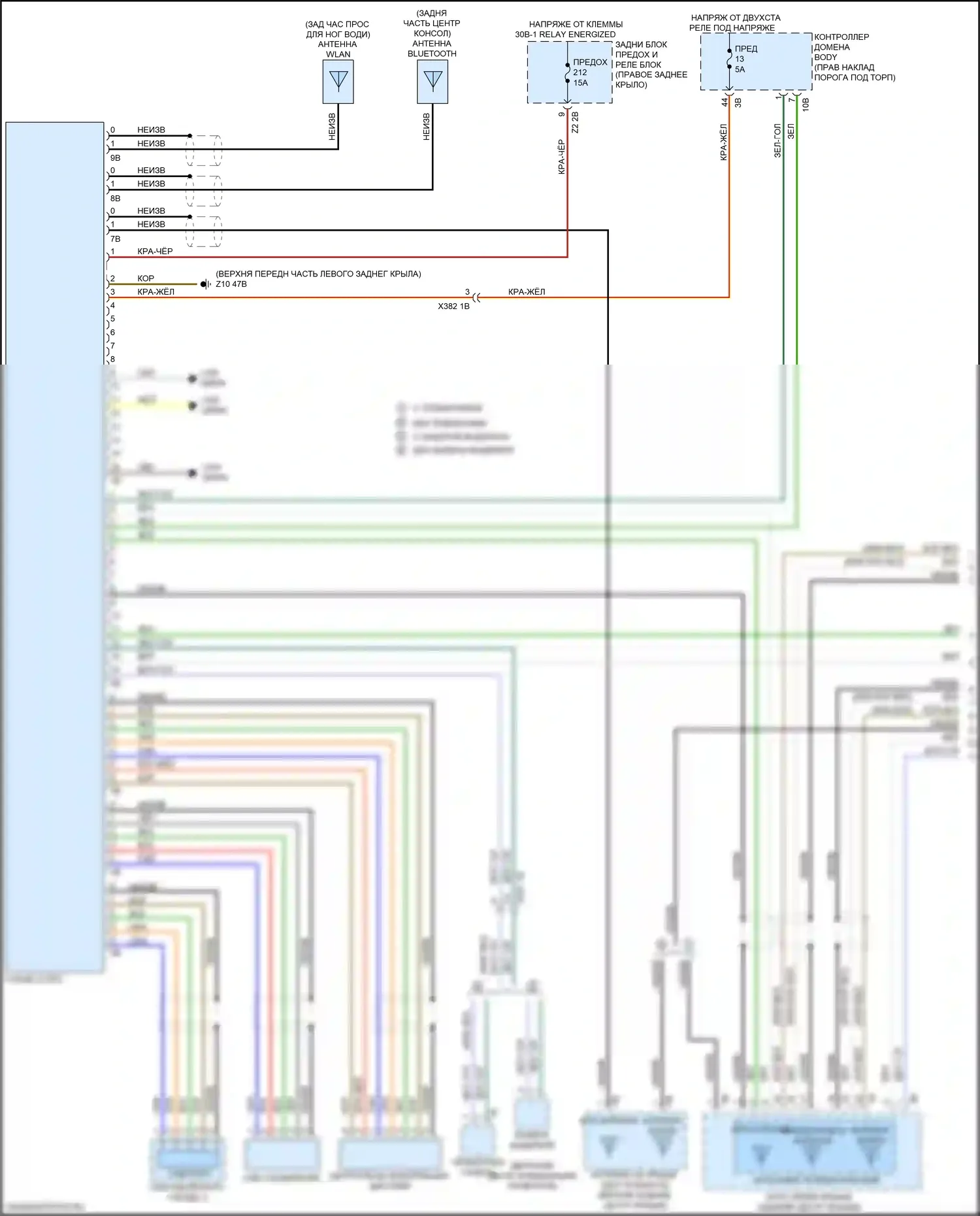 Системы помощи водителю — Электросхема навигации, средний уровень с аудиоблоком приемника — Электросхема навигации, средний уровень с аудиоблоком приемника (1 из 3). BMW X4 M F98 рестайлинг (2021-2024)