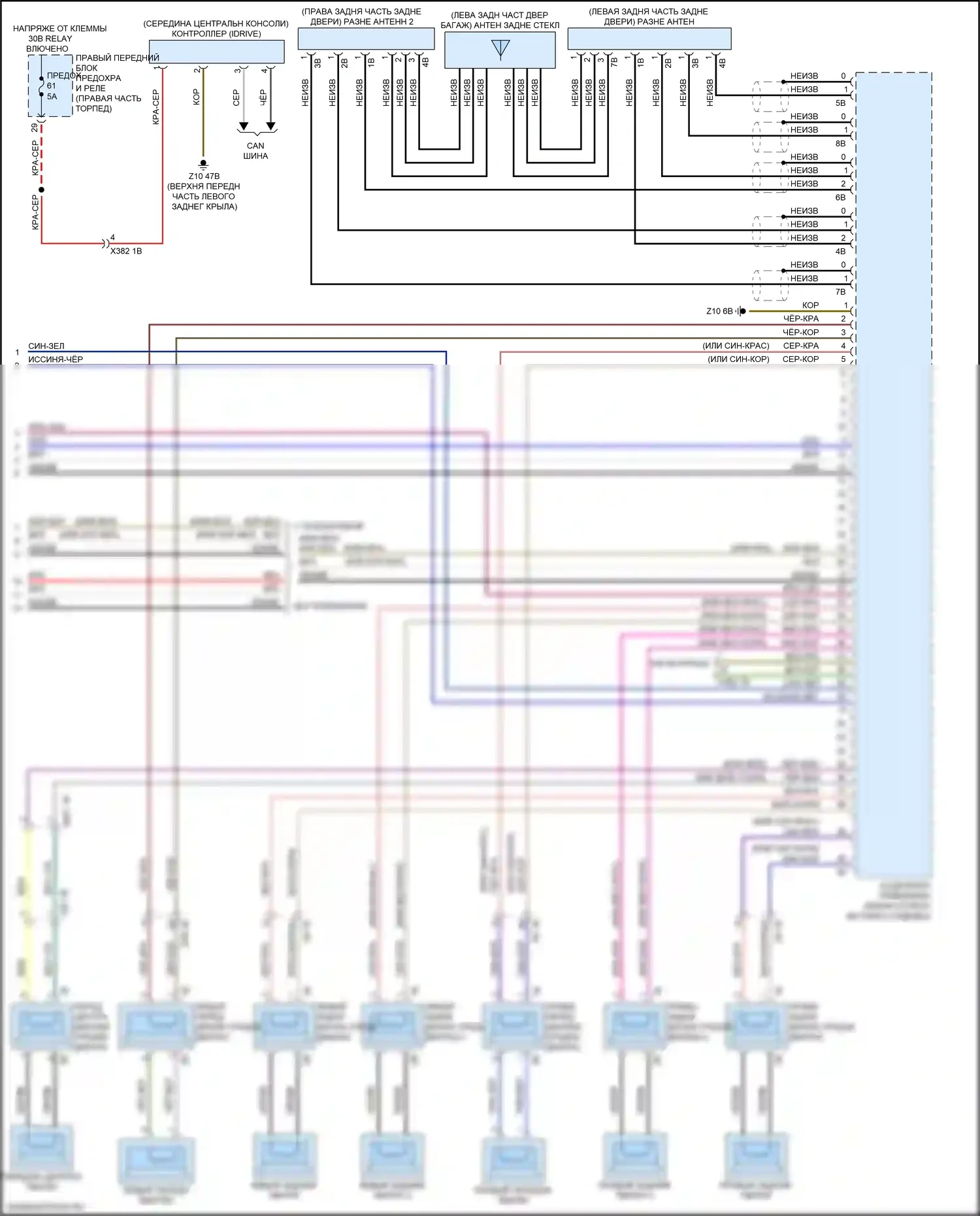 Системы помощи водителю — Электросхема навигации, высокий уровень с аудиоблоком приемника — Электросхема навигации, высокий уровень с аудиоблоком приемника (3 из 3). BMW X4 M F98 рестайлинг (2021-2024)