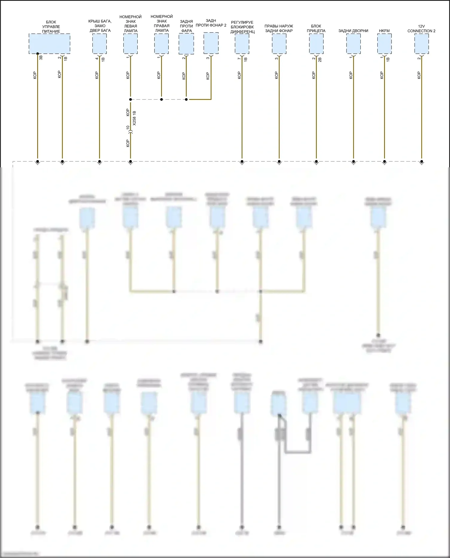 Точки подключения масс — Электросхема распределения массы — Электросхема распределения массы (7 из 7). BMW X4 M F98 рестайлинг (2021-2024)