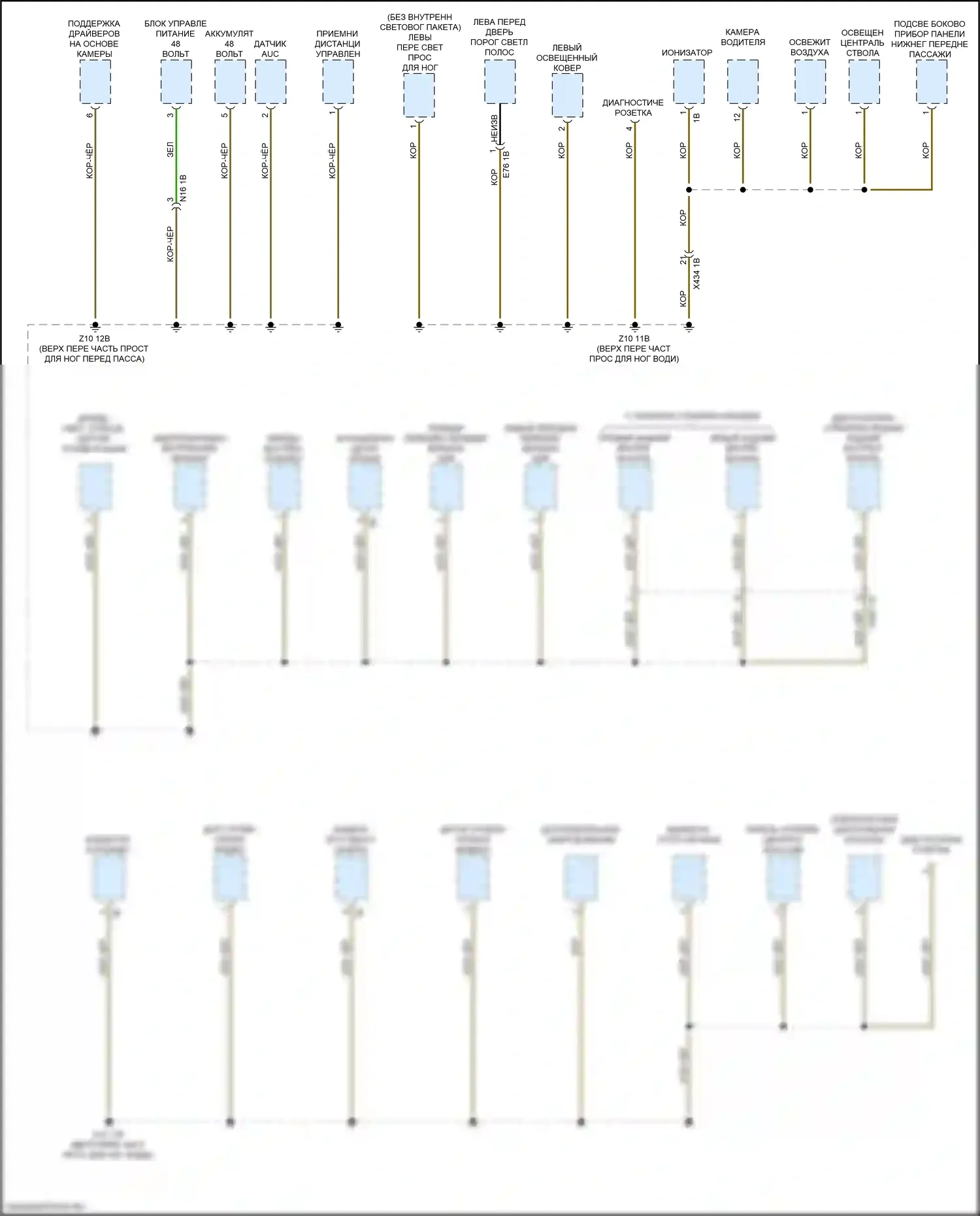 Точки подключения масс — Электросхема разводки массы — Электросхема разводки массы (1 из 7). BMW X4 M F98 рестайлинг (2021-2024)