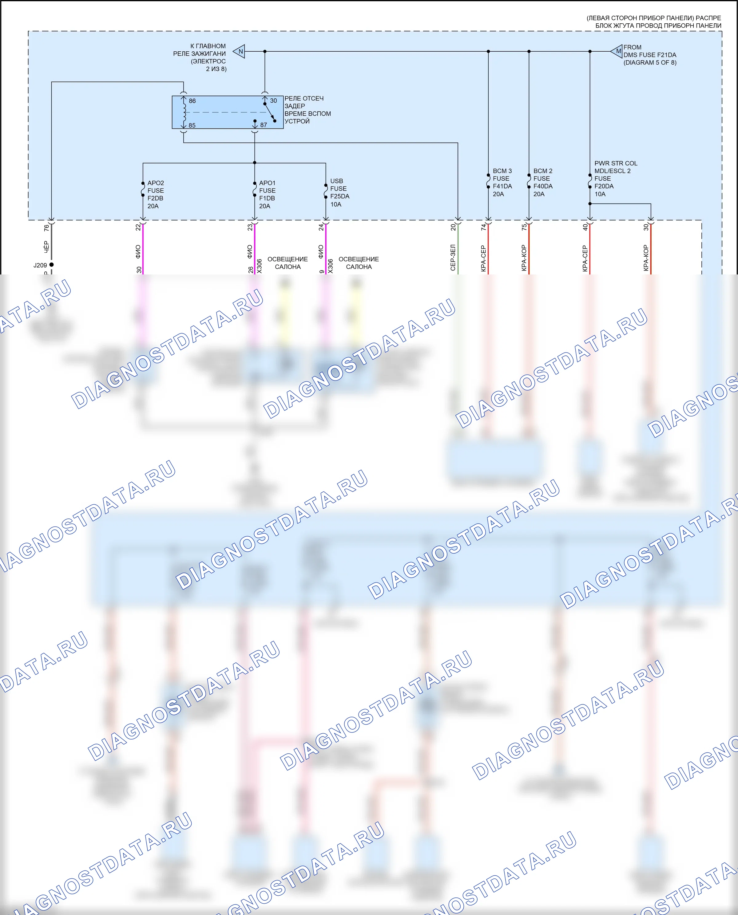 Блок предохранителей и реле — Электросхема блока предохранителей реле — Электросхема блока предохранителей реле (4 из 8). Cadillac CT4-V I (2019-2024)