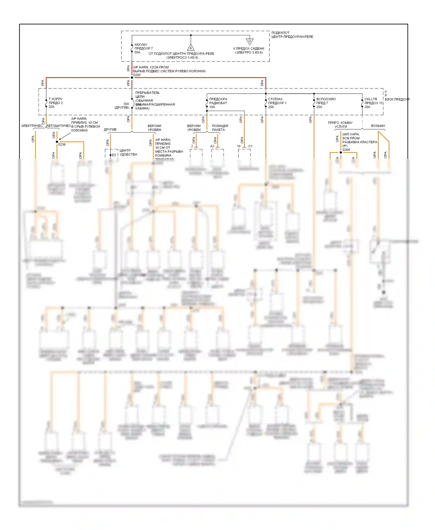 Блок предохранителей и реле — Электросхема блока предохранителей реле — Электросхема блока предохранителей реле (2 из 6). Cadillac Escalade GMT400 (1998-2000)