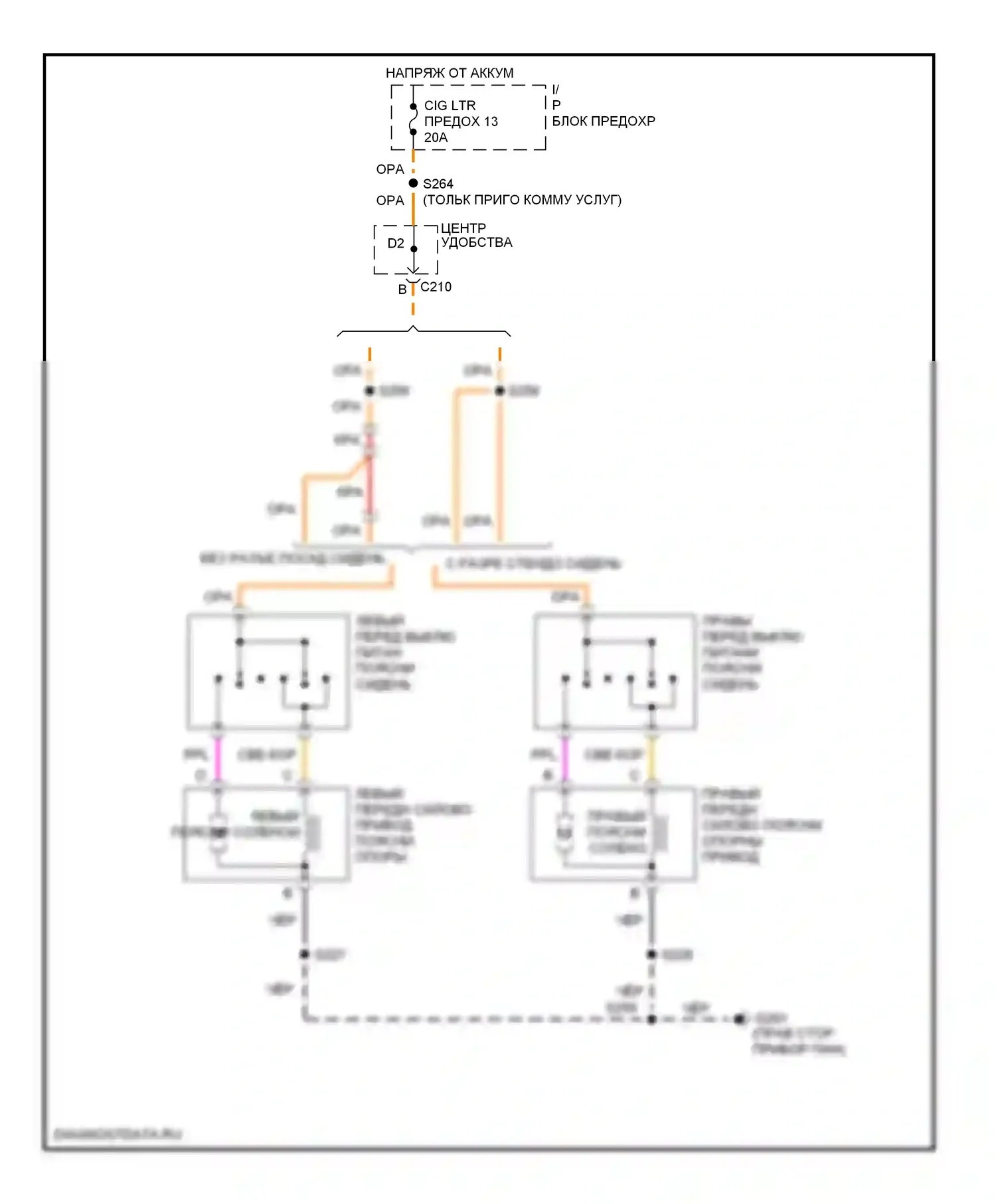 Сиденья — Поясничная электросхема, без каркаса сиденья — Поясничная электросхема, без каркаса сиденья. Cadillac Escalade GMT400 (1998-2000)