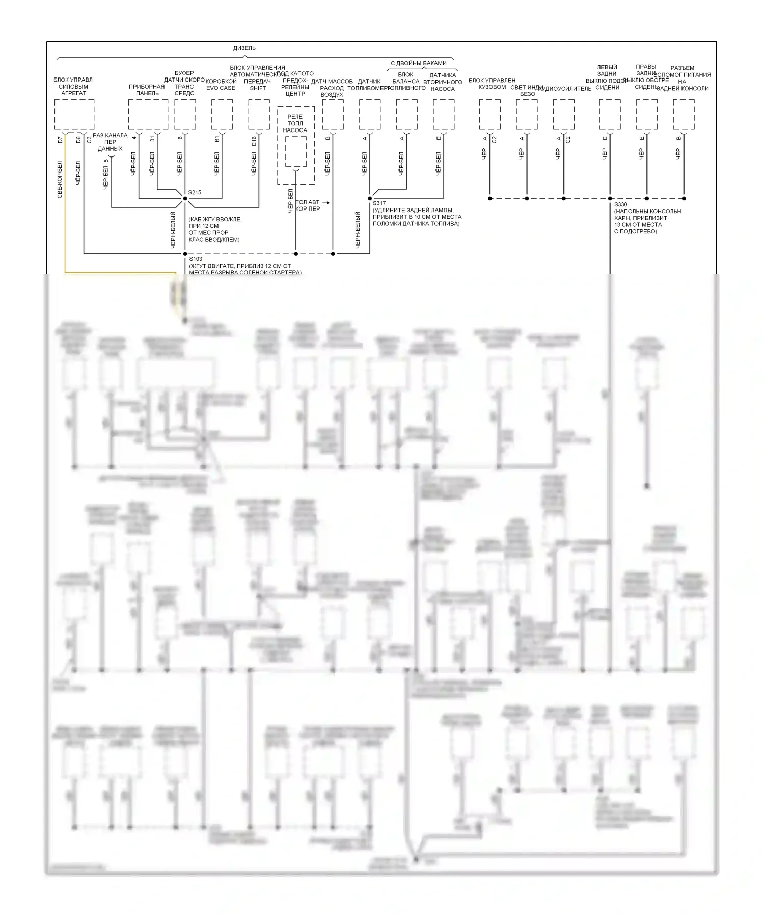 Точки подключения масс — Электросхема точек подключения масс — Электросхема точек подключения масс (3 из 4). Cadillac Escalade GMT400 (1998-2000)
