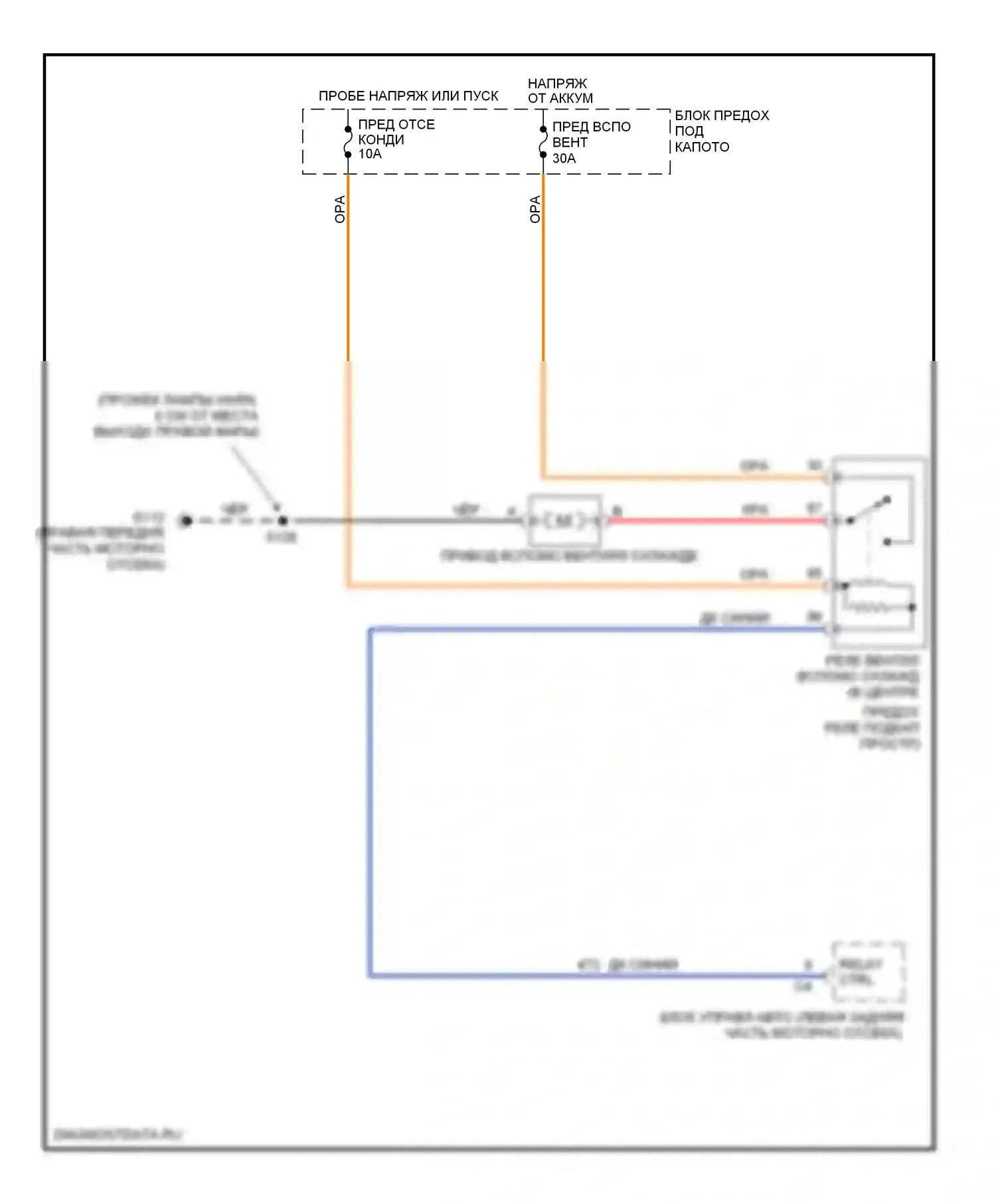 Вентилятор охлаждения — Электросхема вентилятора охлаждения — Электросхема вентилятора охлаждения. Cadillac Escalade GMT400 (1998-2000)