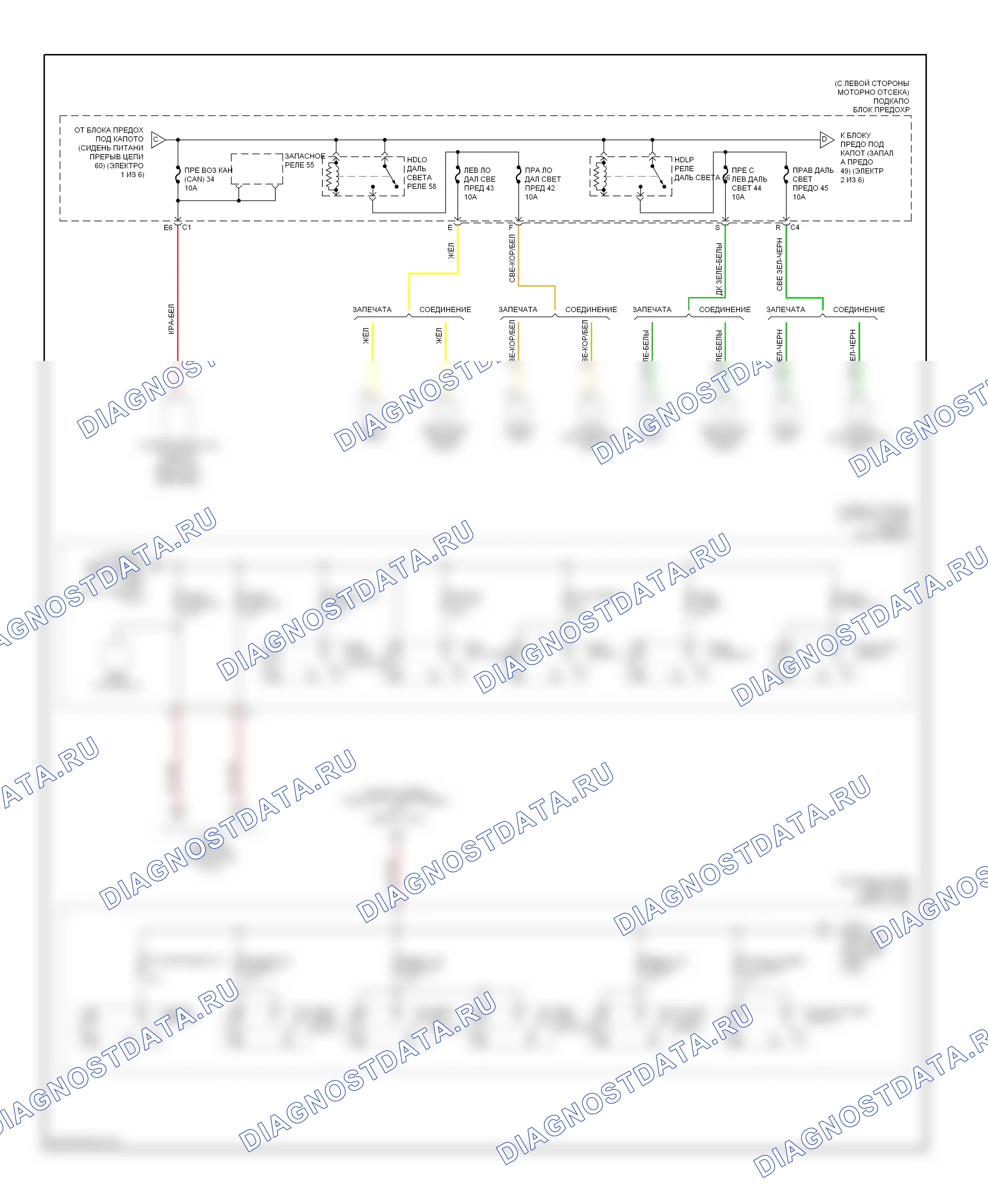 Блок предохранителей и реле — Электросхема блока предохранителей реле — Электросхема блока предохранителей реле (2 из 6). Chevrolet Chevy Express G1500  (1996-2012)