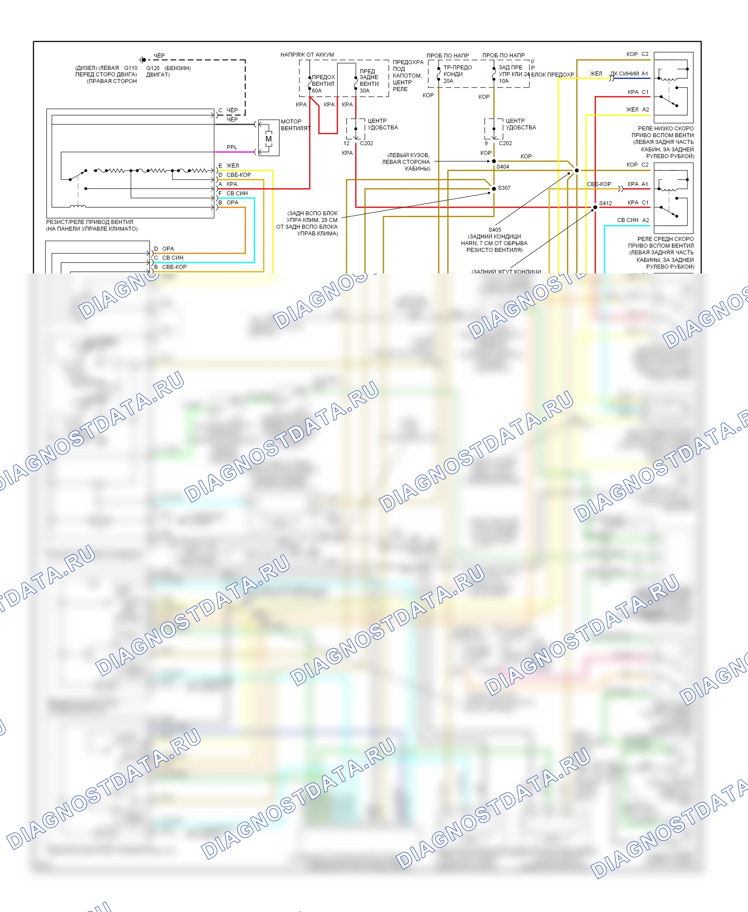 Кондиционирование воздуха — Электросхема кондиционера, пассажирский фургон — Электросхема кондиционера, пассажирский фургон. Chevrolet Chevy Express G1500  (1996-2012)