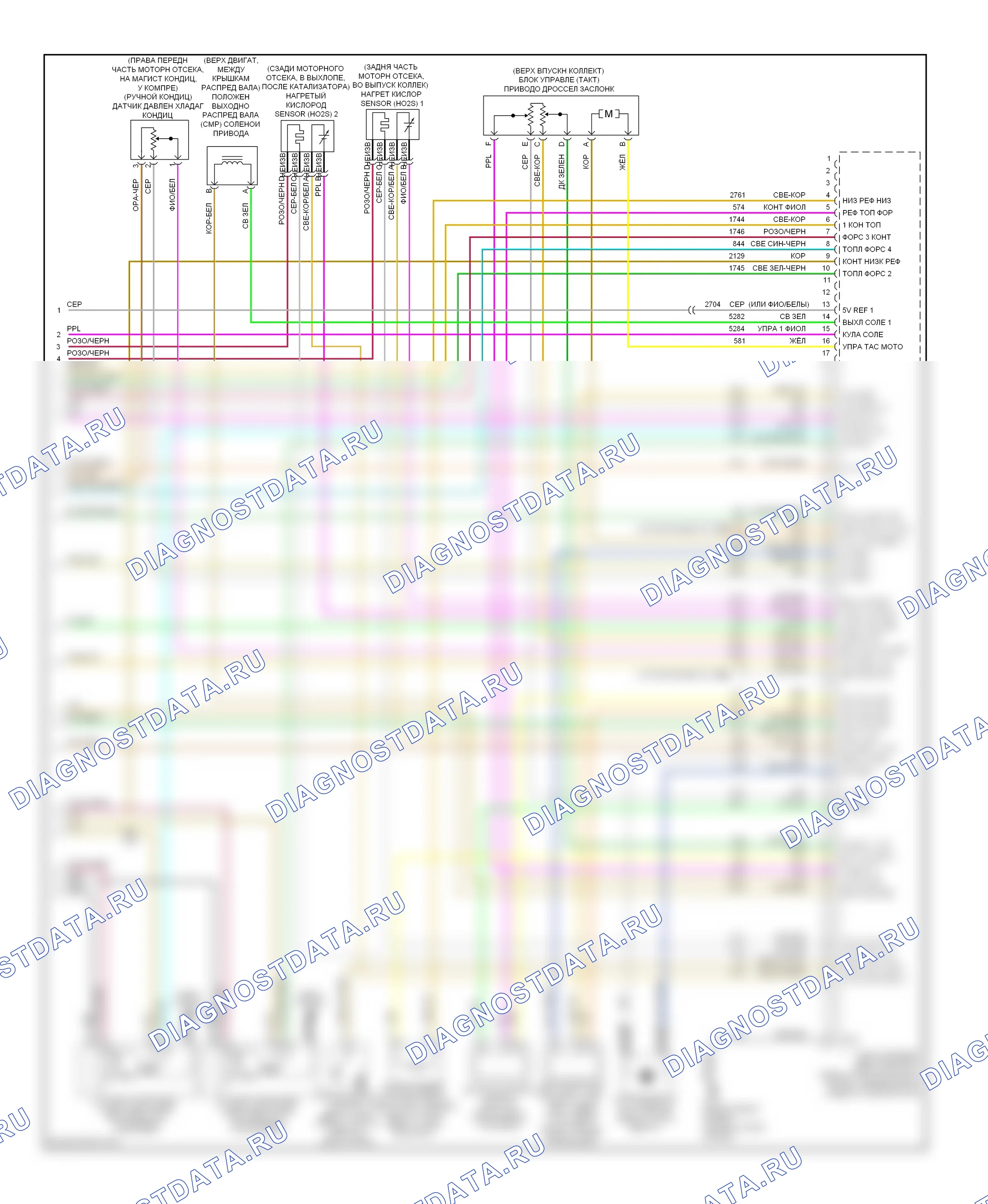 Двигатель — Электросхема двигателя 2.4l vin b — Электросхема двигателя 2.4l vin b (4 из 4). Chevrolet Cobalt I (2004-2010)