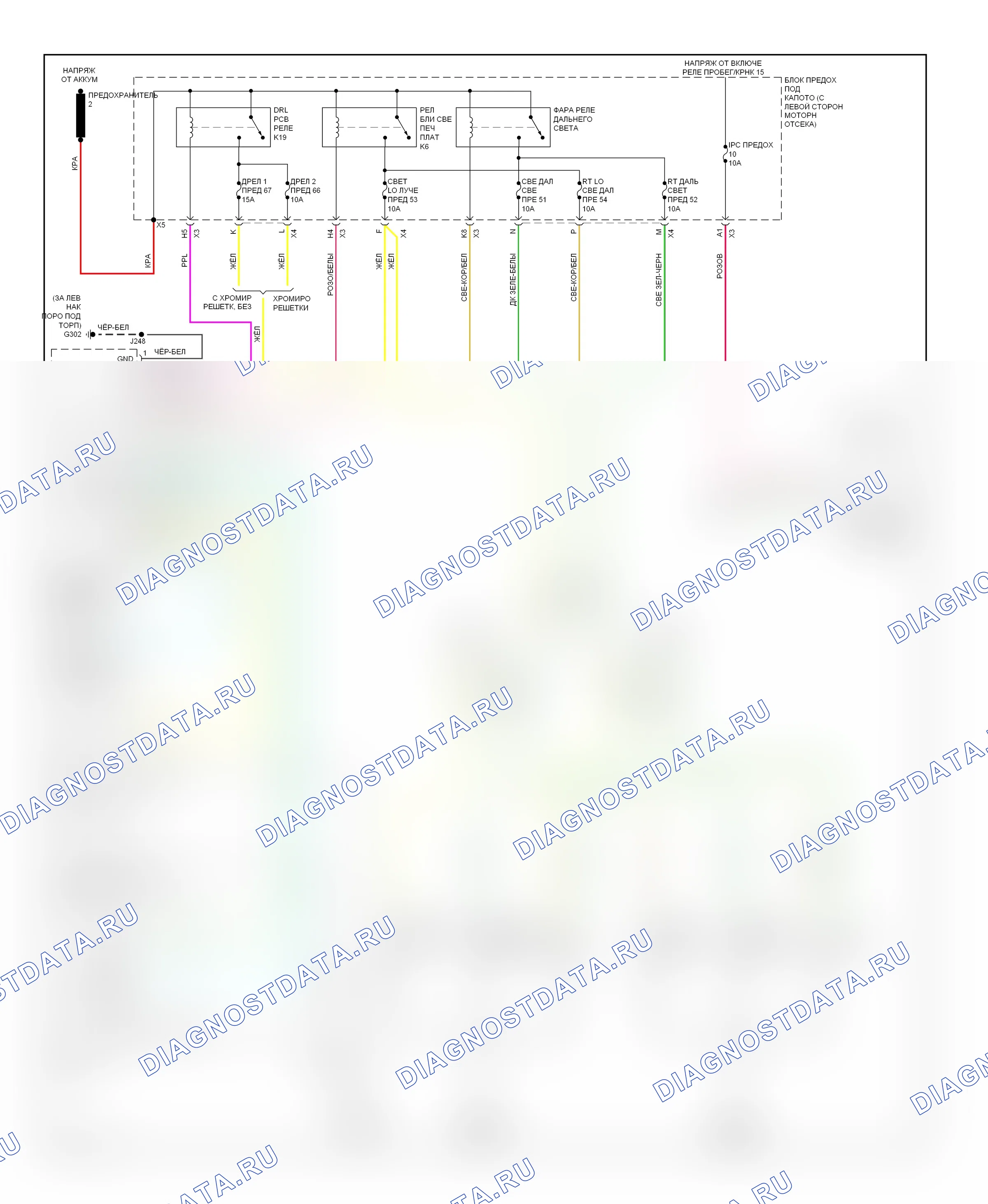 Фары — Электросхема фар — Электросхема фар. Chevrolet Express G1500  (2013-2013)
