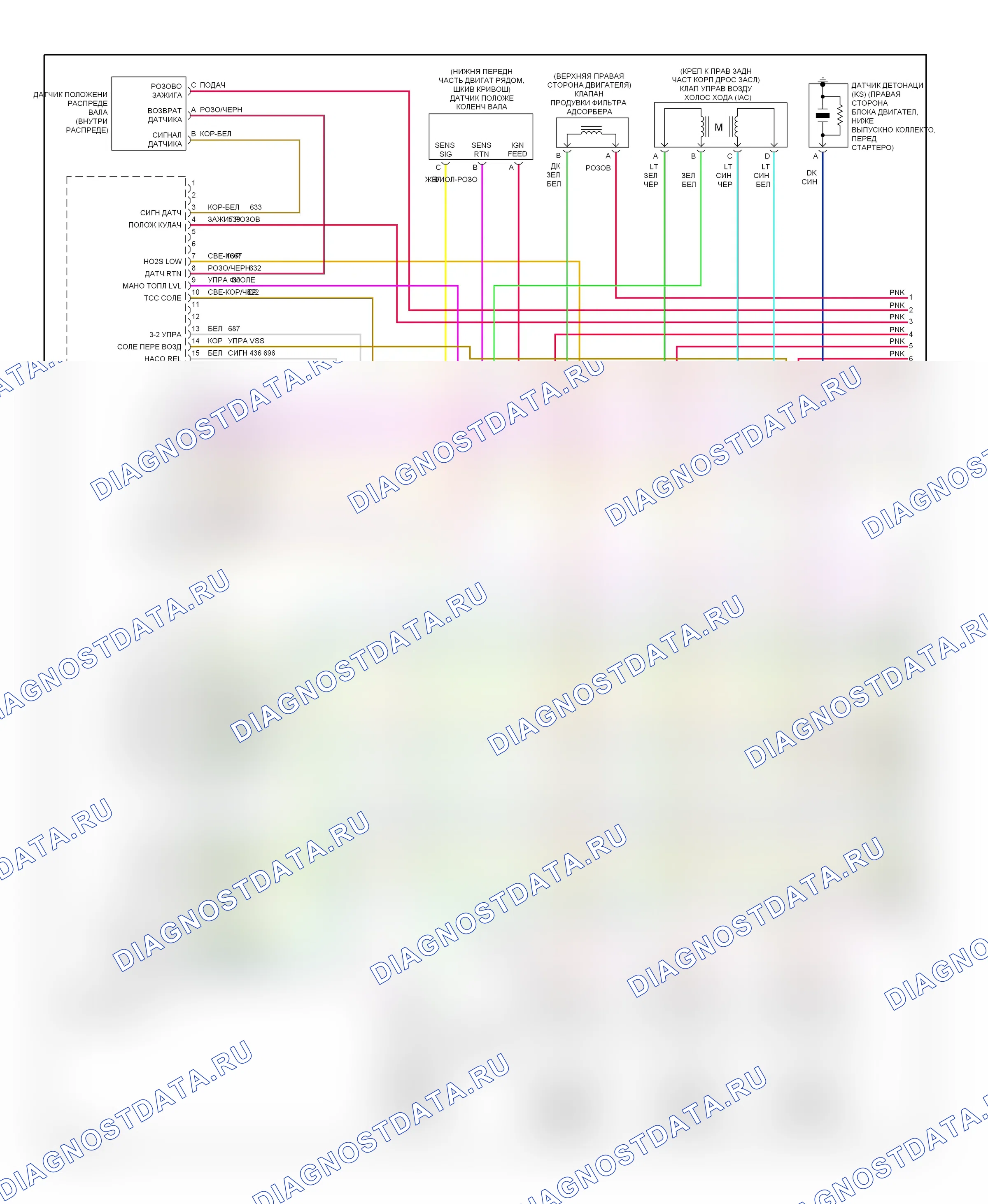 Управление двигателем — Электросхема двигателя 5.7L (VIN R) s — Электросхема двигателя 5.7L (VIN R) s (1 из 4). Chevrolet Pickup C1500  (1988-2000)