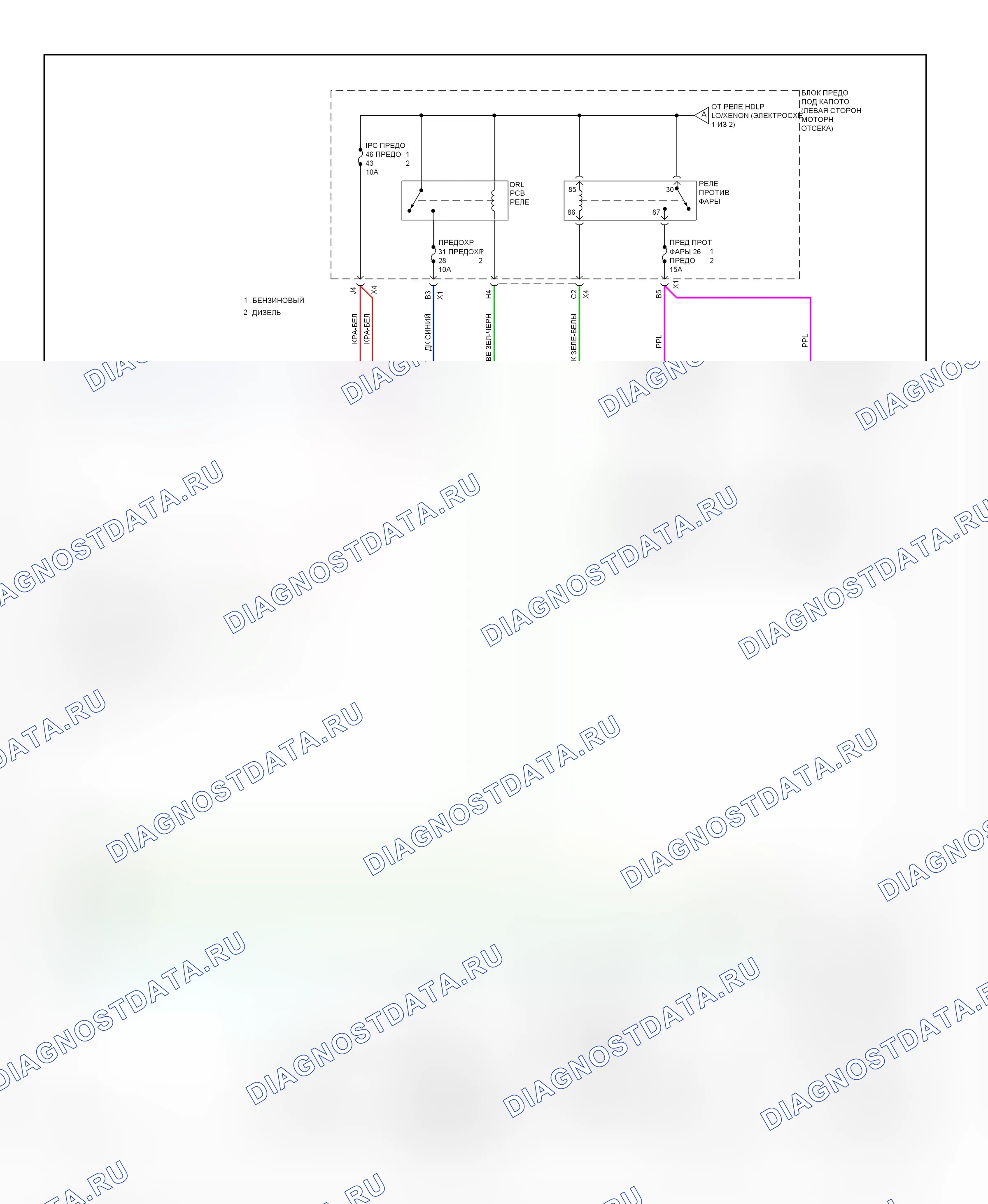 Фары — Схема подключения фар — Схема подключения фар (2 из 2). Chevrolet Silverado 1500  (2000-2012)