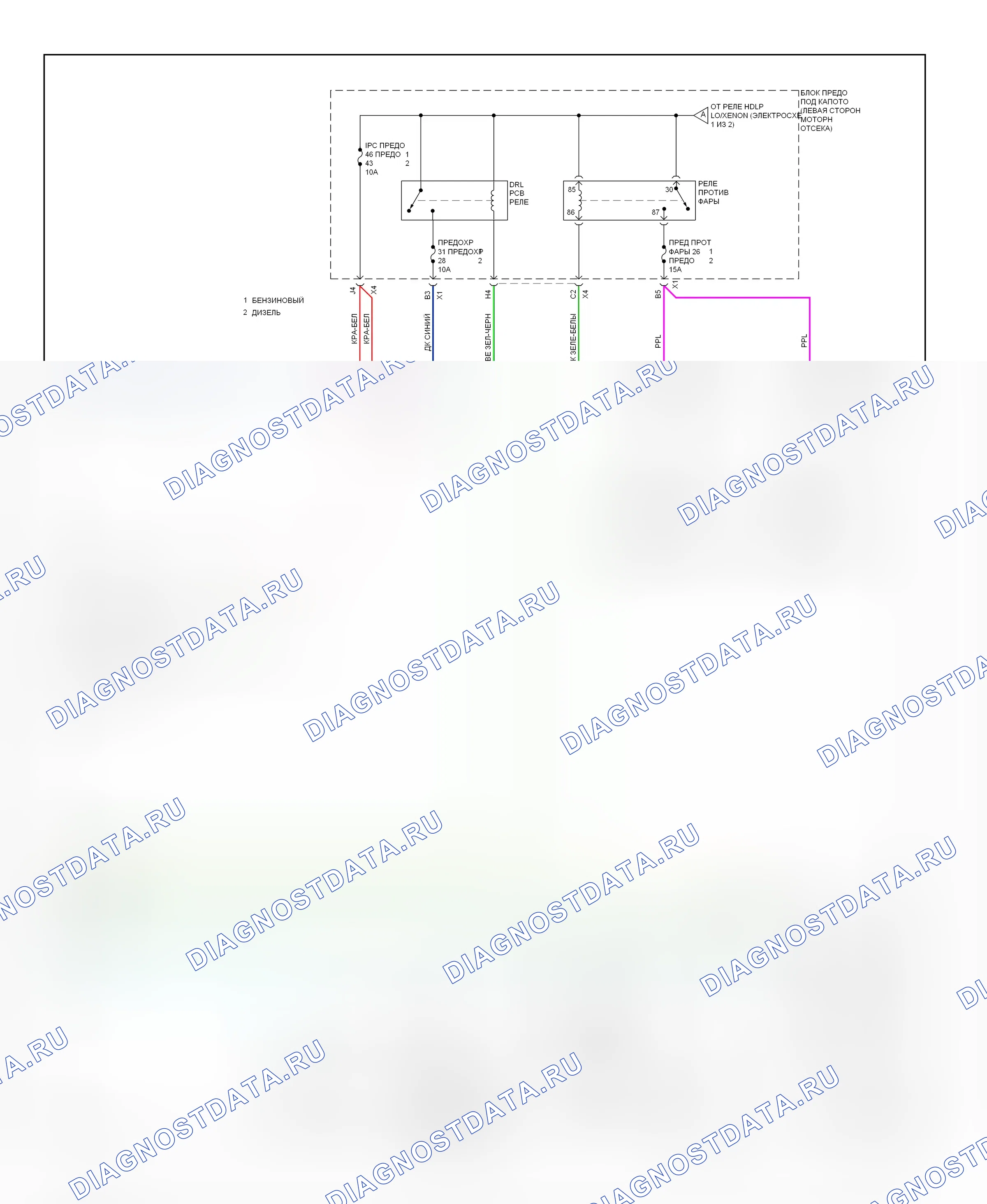 Фары — Схема подключения фар — Схема подключения фар (2 из 2). Chevrolet Silverado 2500 HD  (2002-2012)